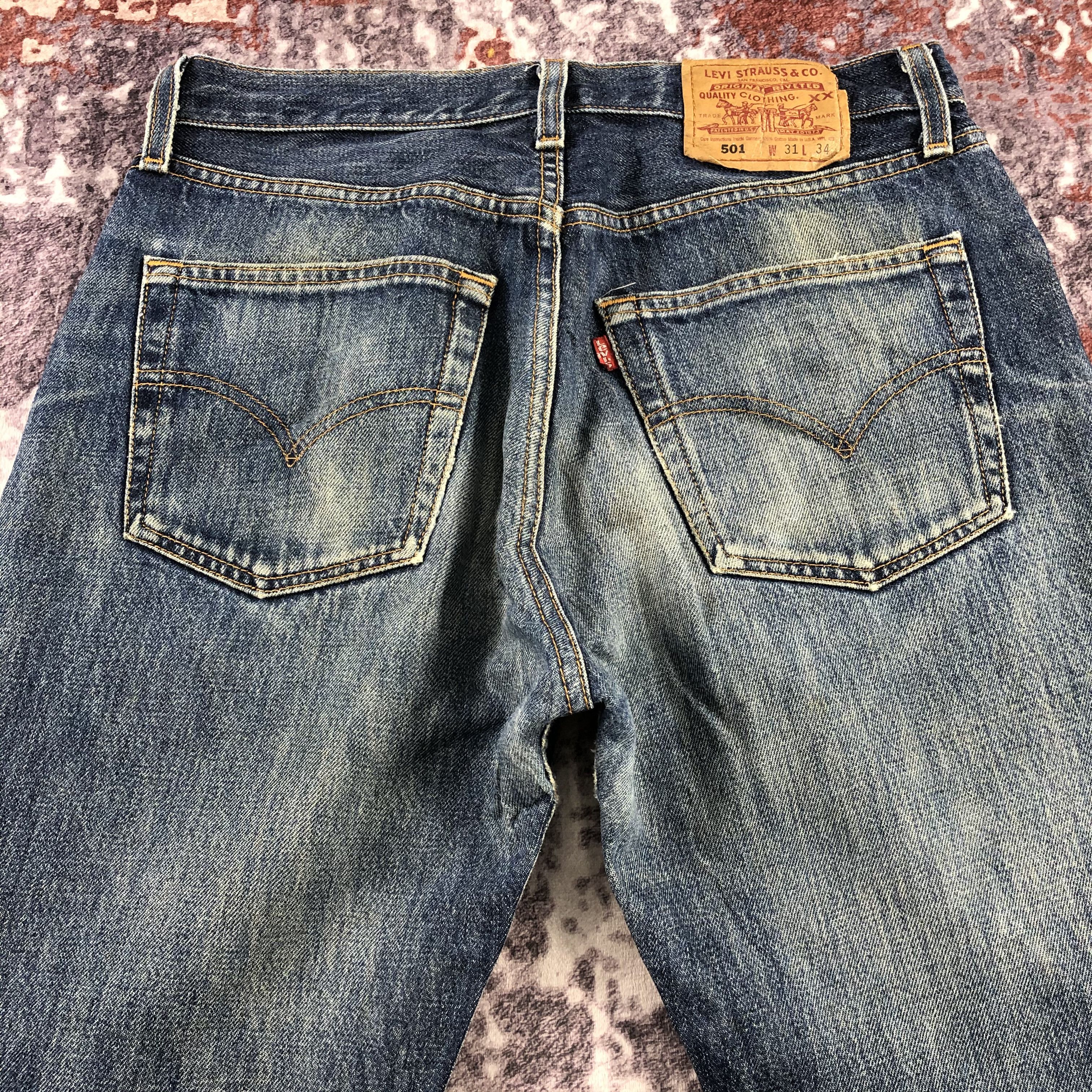 Levi's Vintage 90s Blue Wash Levis 501 Jeans-JM3027 Size US 31 - 5 Thumbnail