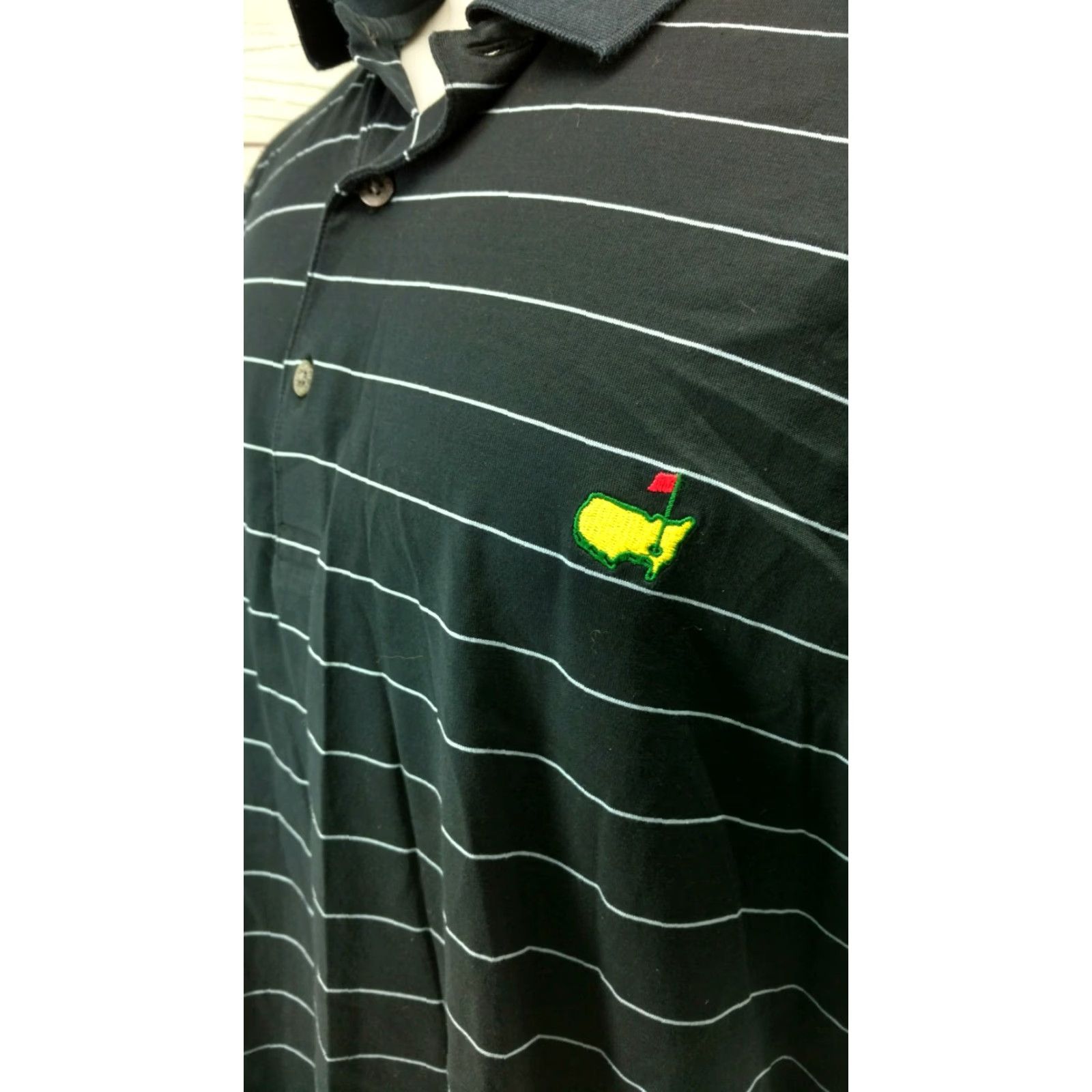 Vintage Amen Corner Dark Blue Masters Golf Logo Striped Shirt XL Shirt Mens Basic Polo Size US XL / EU 56 / 4 - 3 Thumbnail