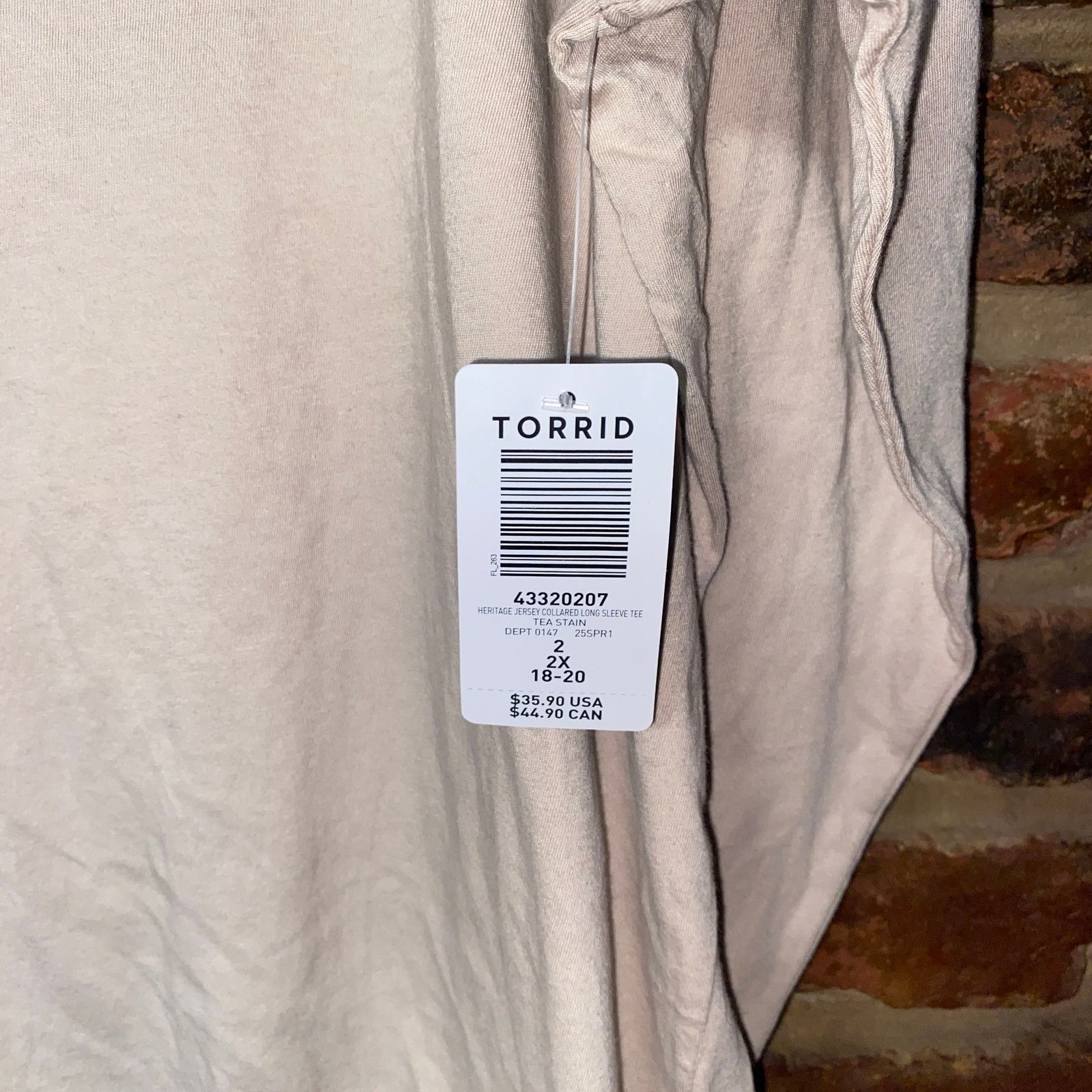 Torrid NWT Torrid Tea Stain Heritage Jersey Long Sleeve Tee 2 2X Size XXL / US 16-18 / IT 52-54 - 5 Thumbnail