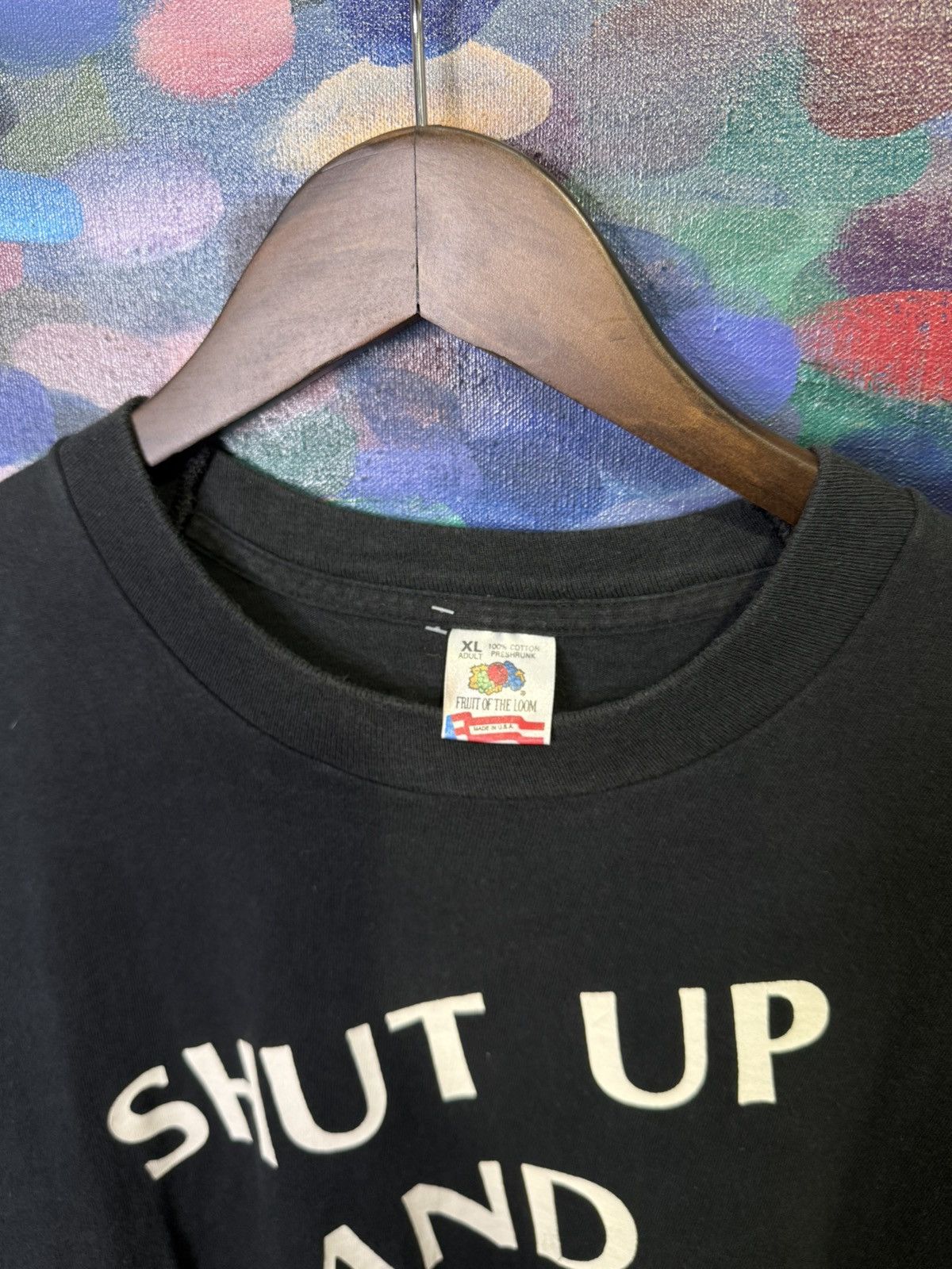 Fruit Of The Loom Vintage 90s humor funny Graphic T-Shirt XL Black USA Size US XL / EU 56 / 4 - 3 Thumbnail