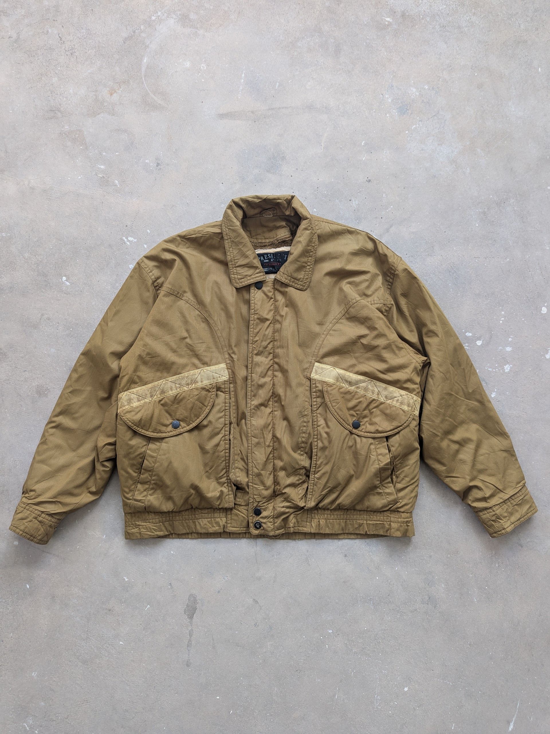 Japanese Brand × Vintage Vintage 1990s President Bomber Jacket Lining Fleece Size US M / EU 48-50 / 2 - 1 Thumbnail