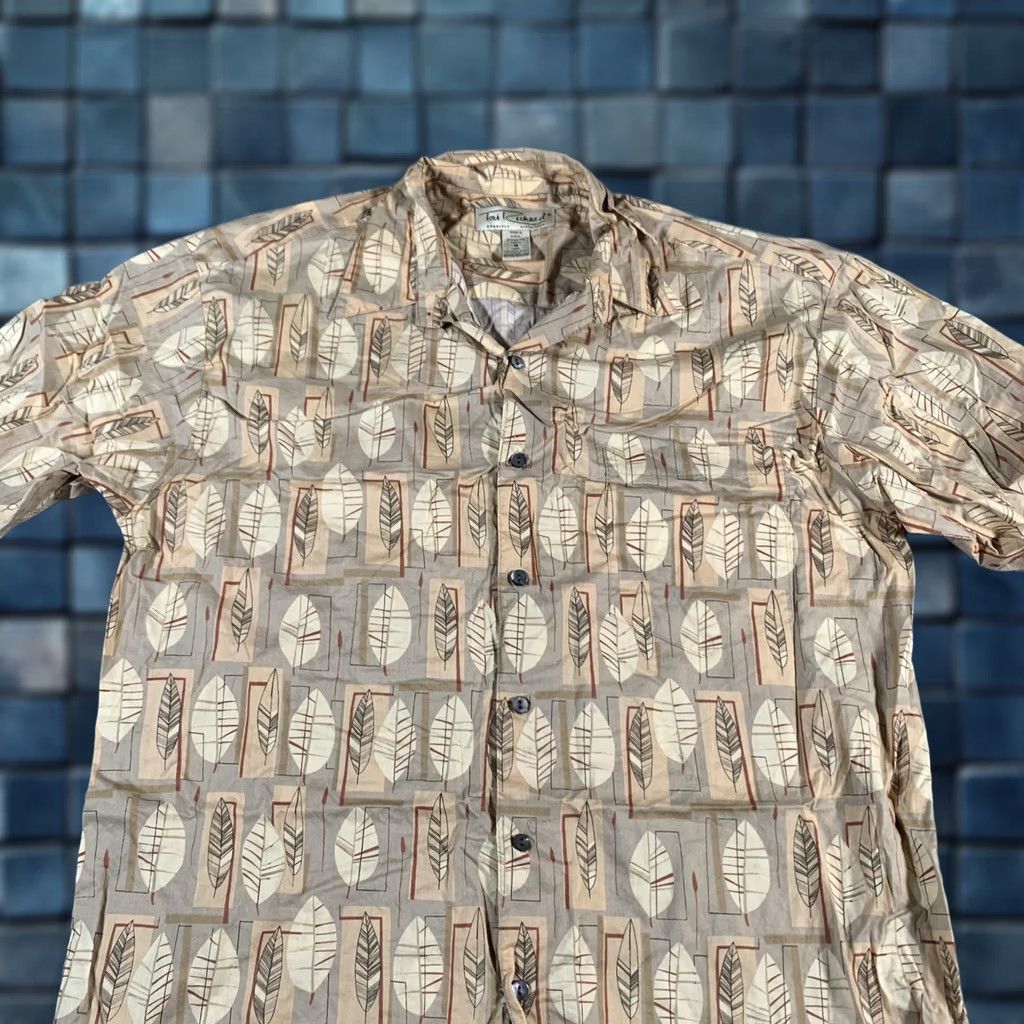Tori Richard Tori Richard Shirt Mens Medium Beige Brown Leaf Print Button Up Cotton Hawaii Size US M / EU 48-50 / 2 - 1 Thumbnail