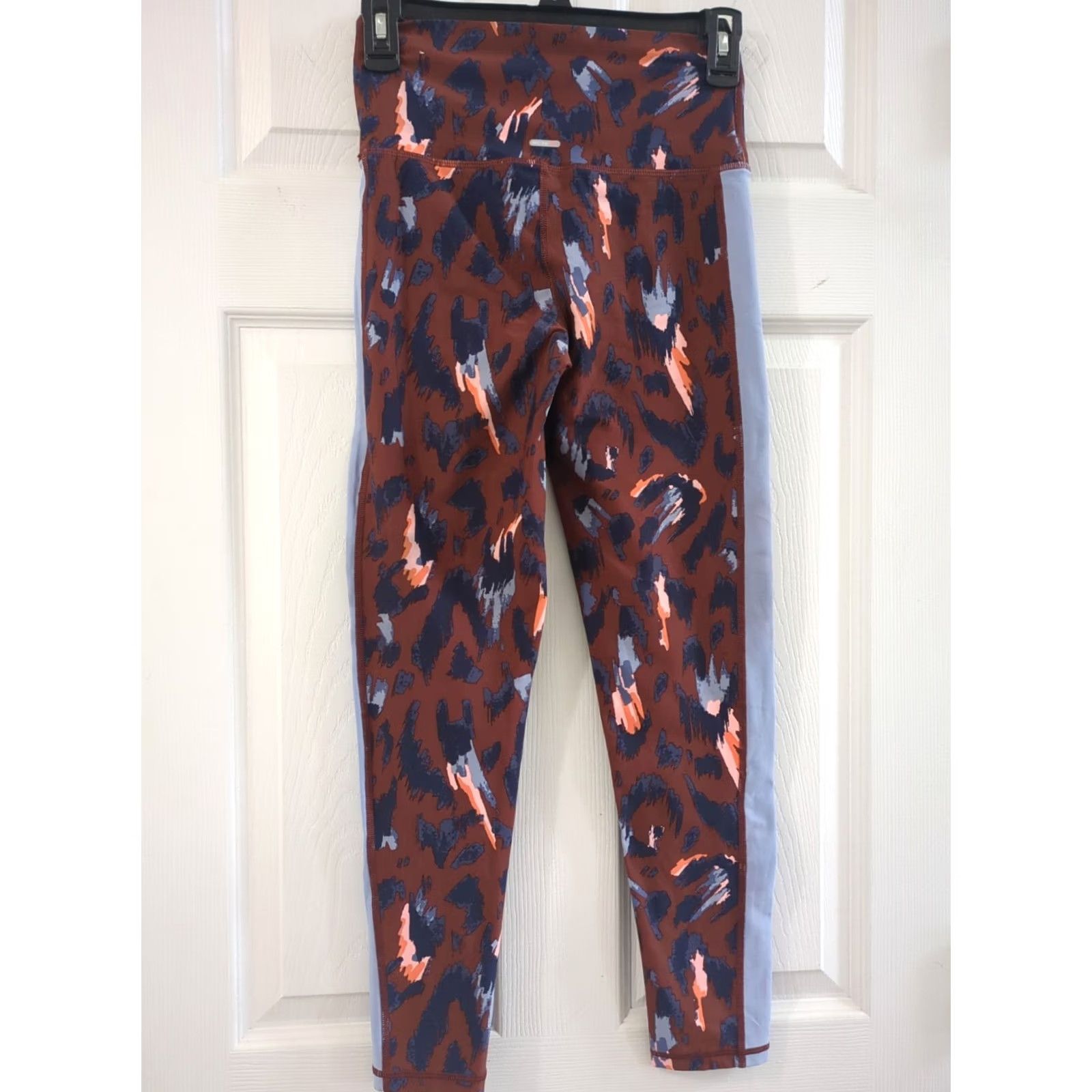 Vintage Aerie Leggings Women M Brown Animal Print Abstract Real Me High Rise Stripe Activewear Size 32" / US 10 / IT 46 - 3 Thumbnail