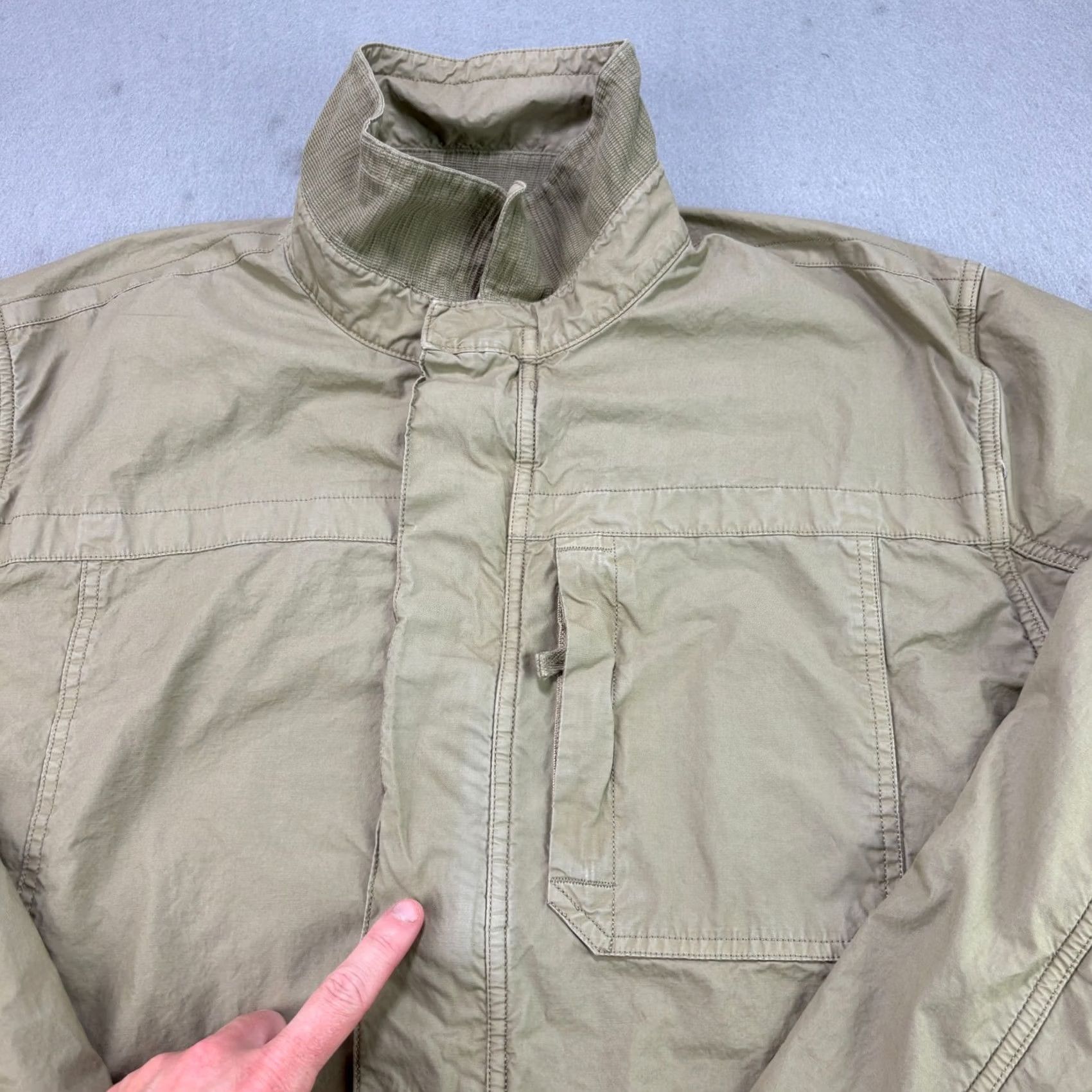 Carbon Carbon Jacket Mens XL Beige Full Zip Pockets Bomber Coat Casual Jacket Size US XL / EU 56 / 4 - 2 Thumbnail