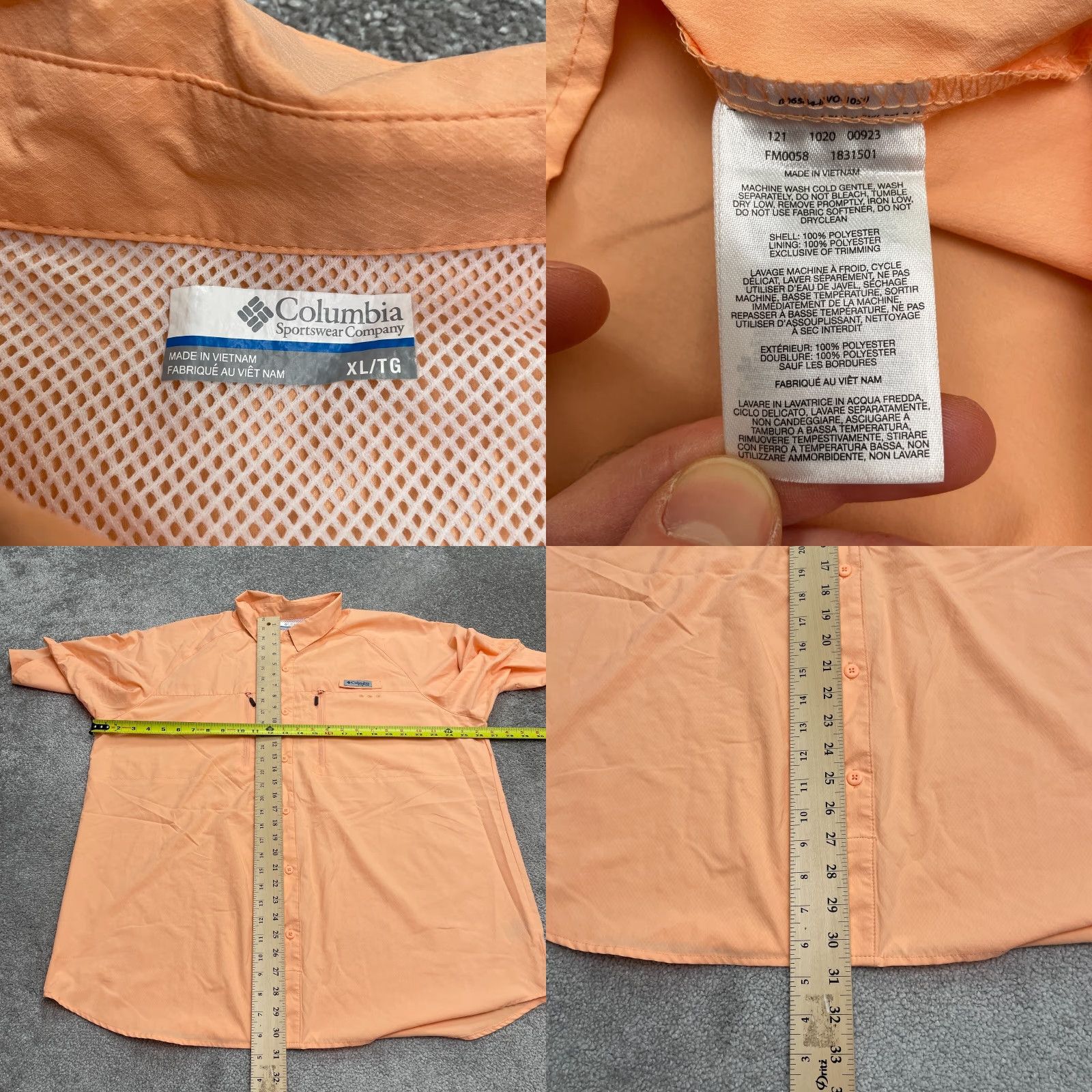 Vintage Columbia PFG Omni Shade Tamiami Shirt Mens XL Orange Short Sleeve Button-Up Pocket Top Size US XL / EU 56 / 4 - 8 Thumbnail
