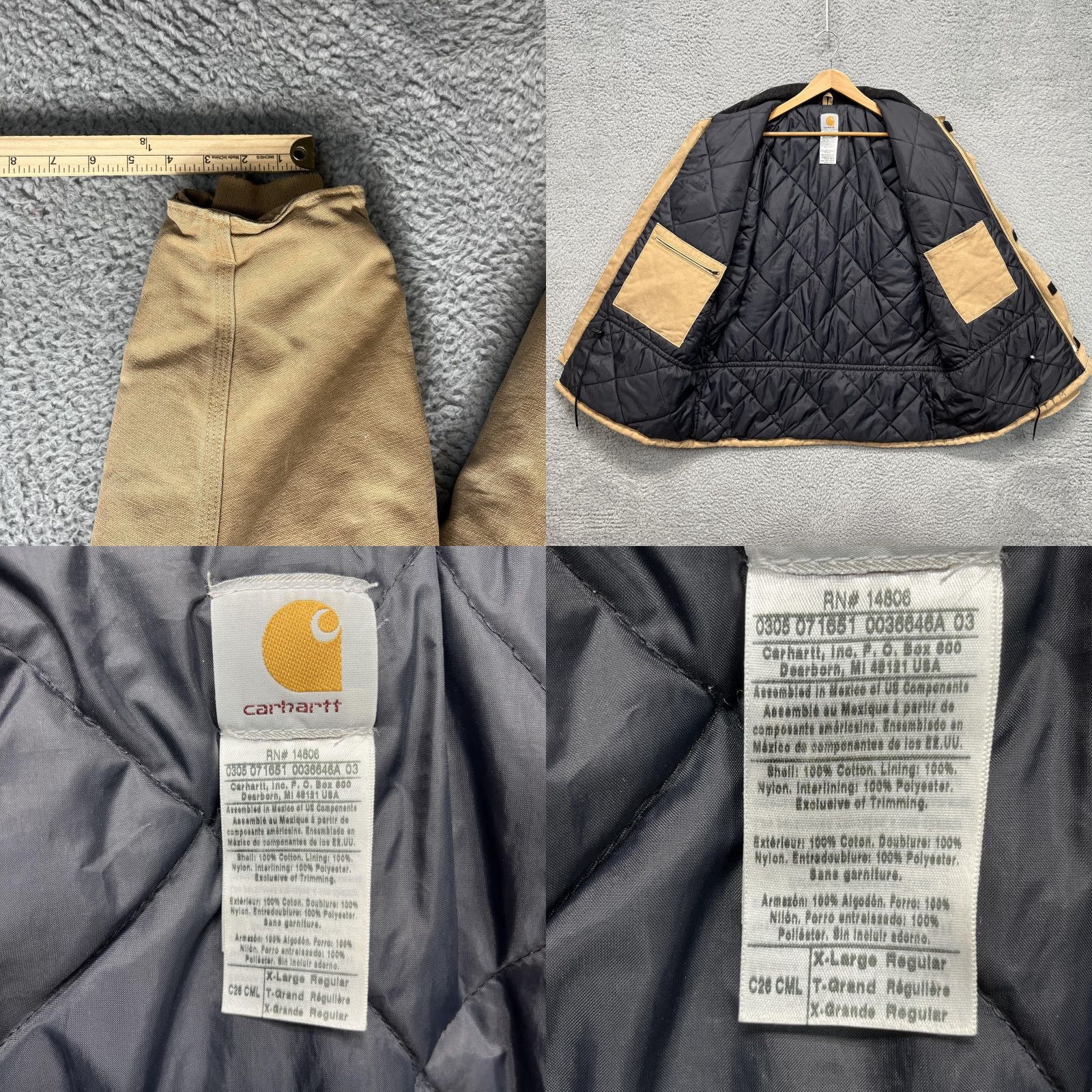 Carhartt VINTAGE Carhartt C26 Jacket Mens XL Brown Duck Canvas Arctic Coat Quilt Lined Ranch জ Size US XL / EU 56 / 4 - 9 Thumbnail