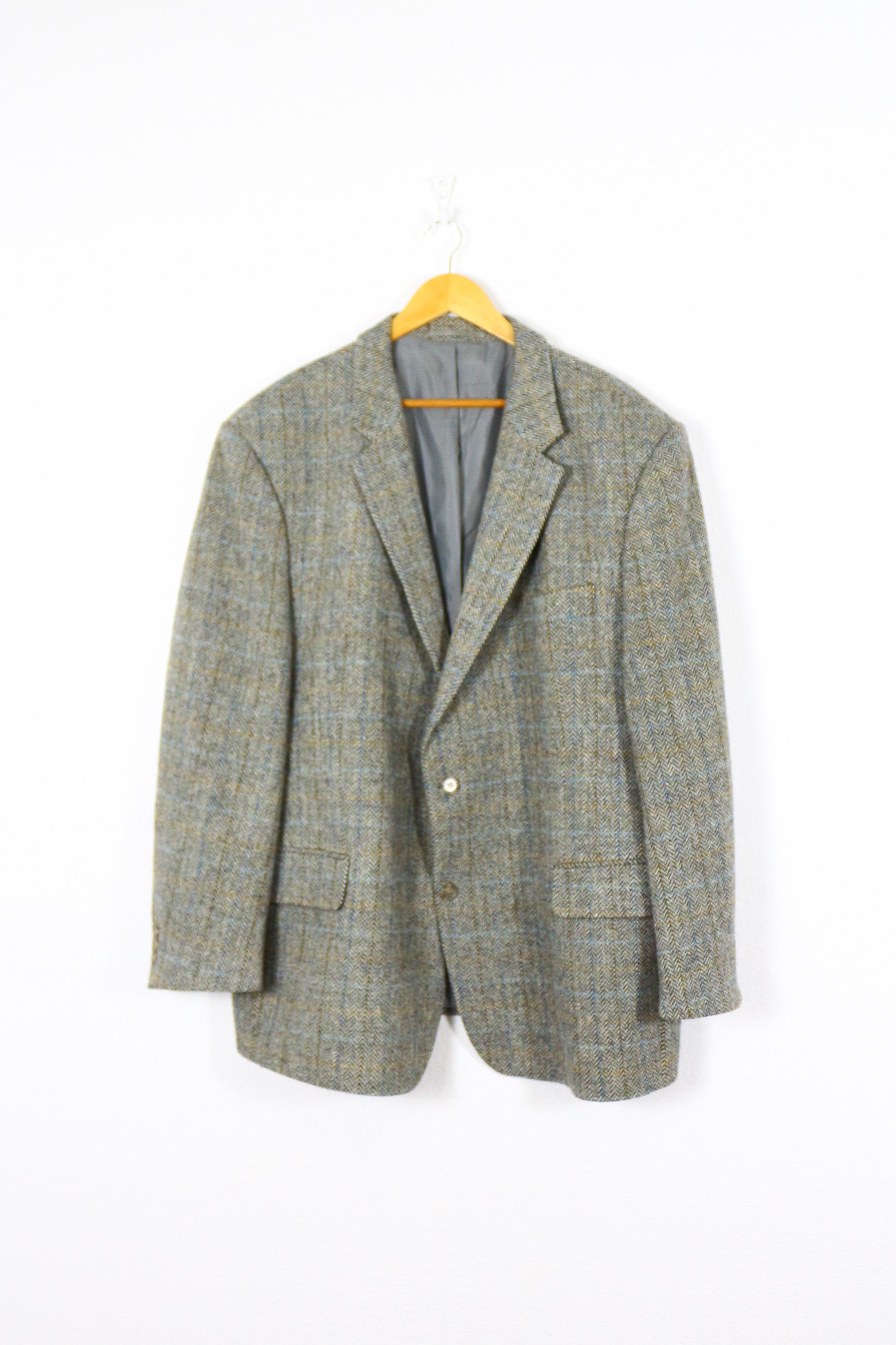 Vintage Harris Tweed Wool Blazer Jacket 90s
