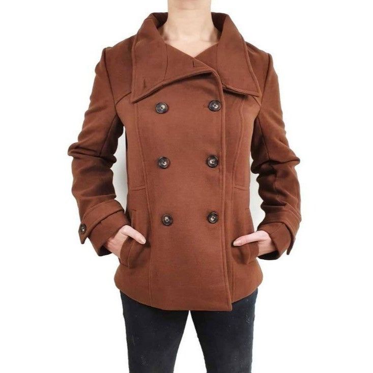 Other Brown Double-Breasted Peacoat With Wide Collar Medium Size XXL / US 16-18 / IT 52-54 - 1 Thumbnail