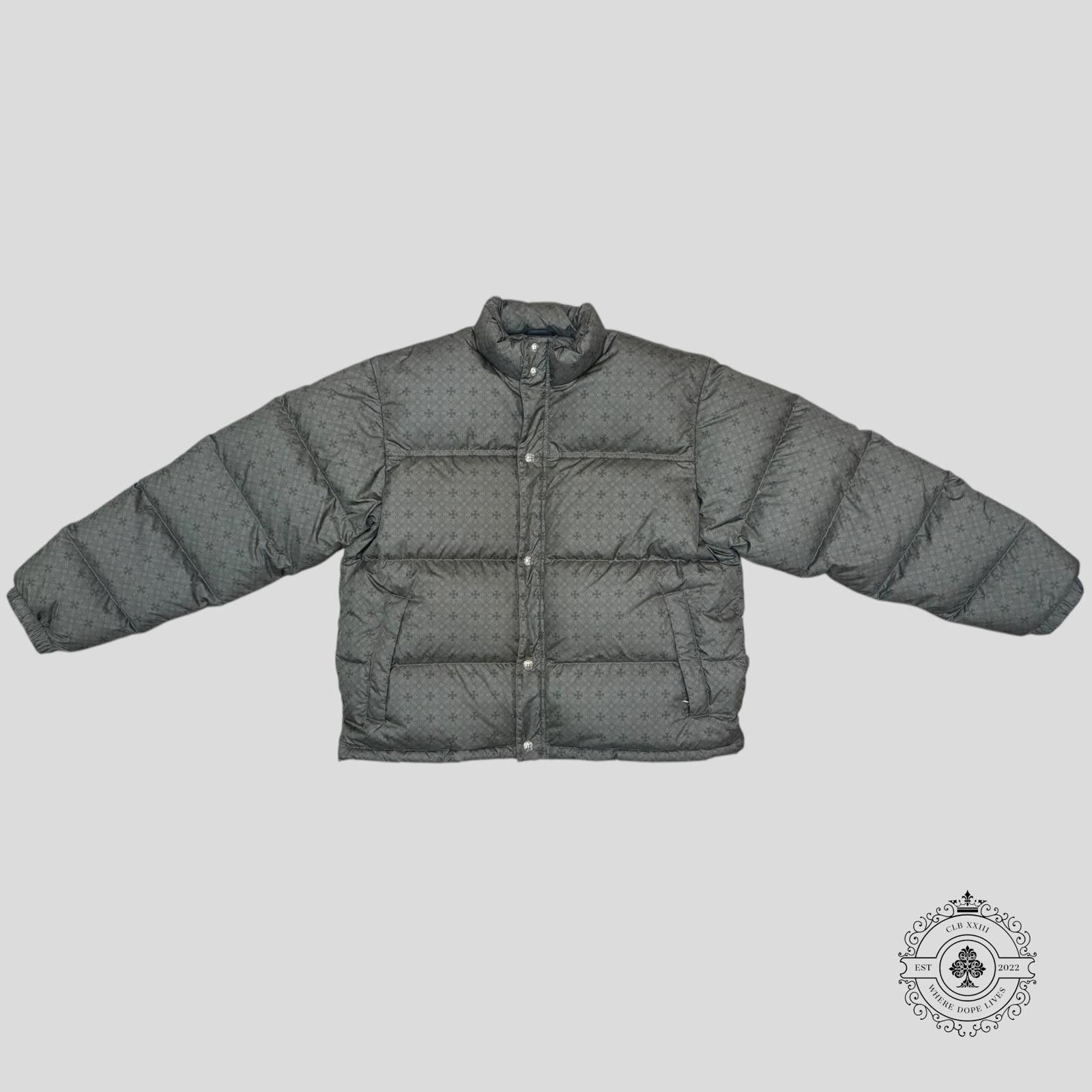 Chrome Hearts Chrome Heart Plus Pattern Puffer Jacket in Olive Green Size US XL / EU 56 / 4 - 1 Thumbnail