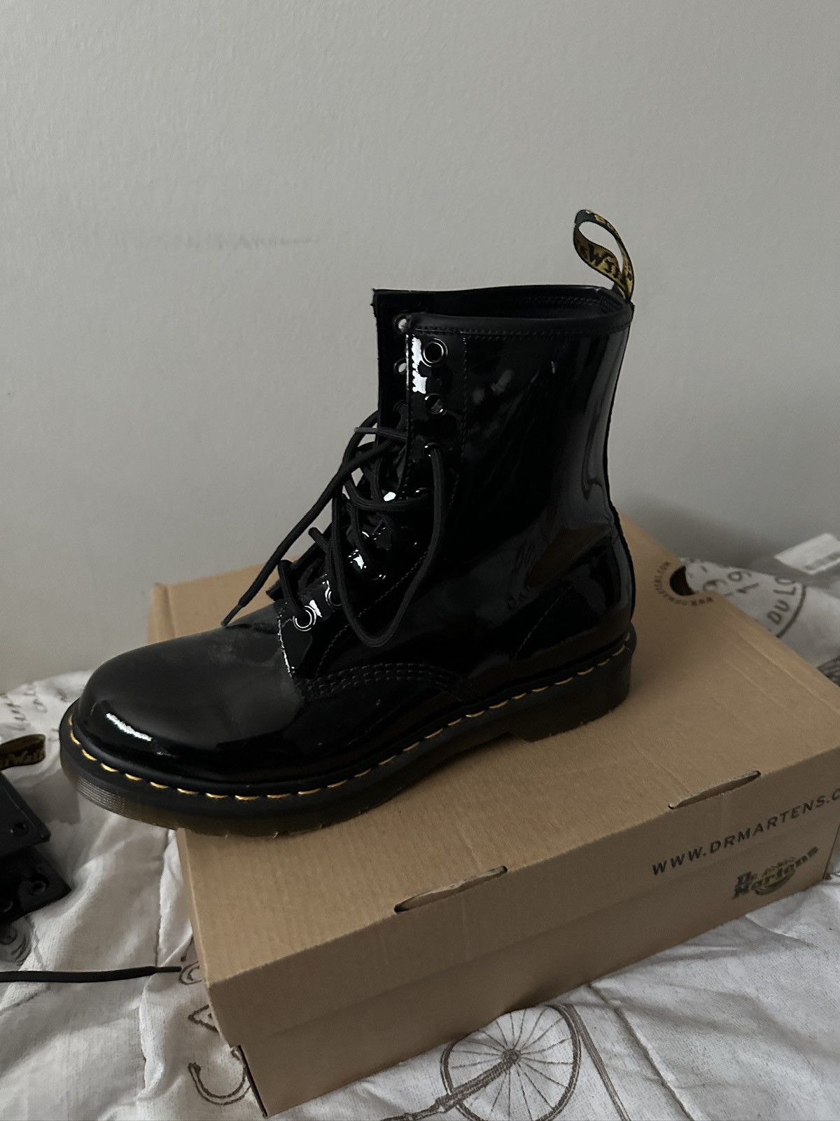 Dr. Martens Black patent leather boots Size US 10 / IT 40 - 3 Thumbnail