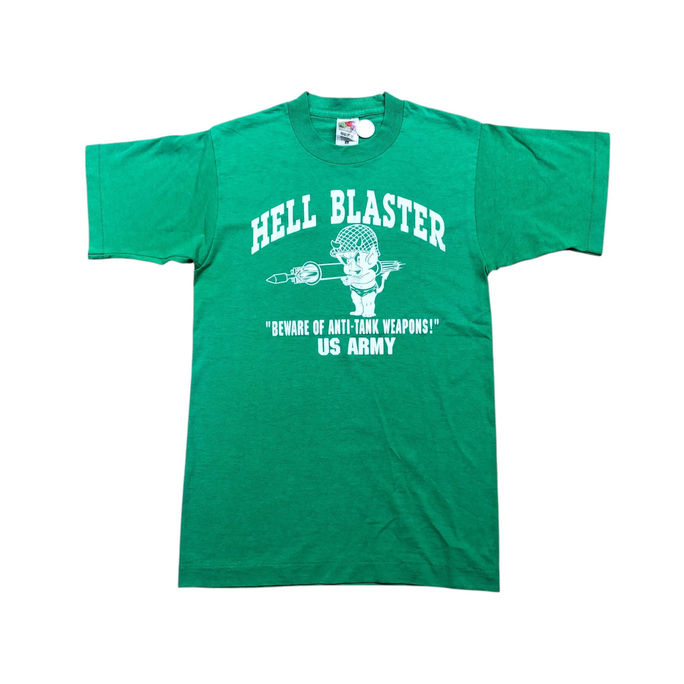 Fruit Of The Loom × Vintage Vintage 90’ Hell Blaster US Army Tee Shirt Size US S / EU 44-46 / 1 - 1 Thumbnail