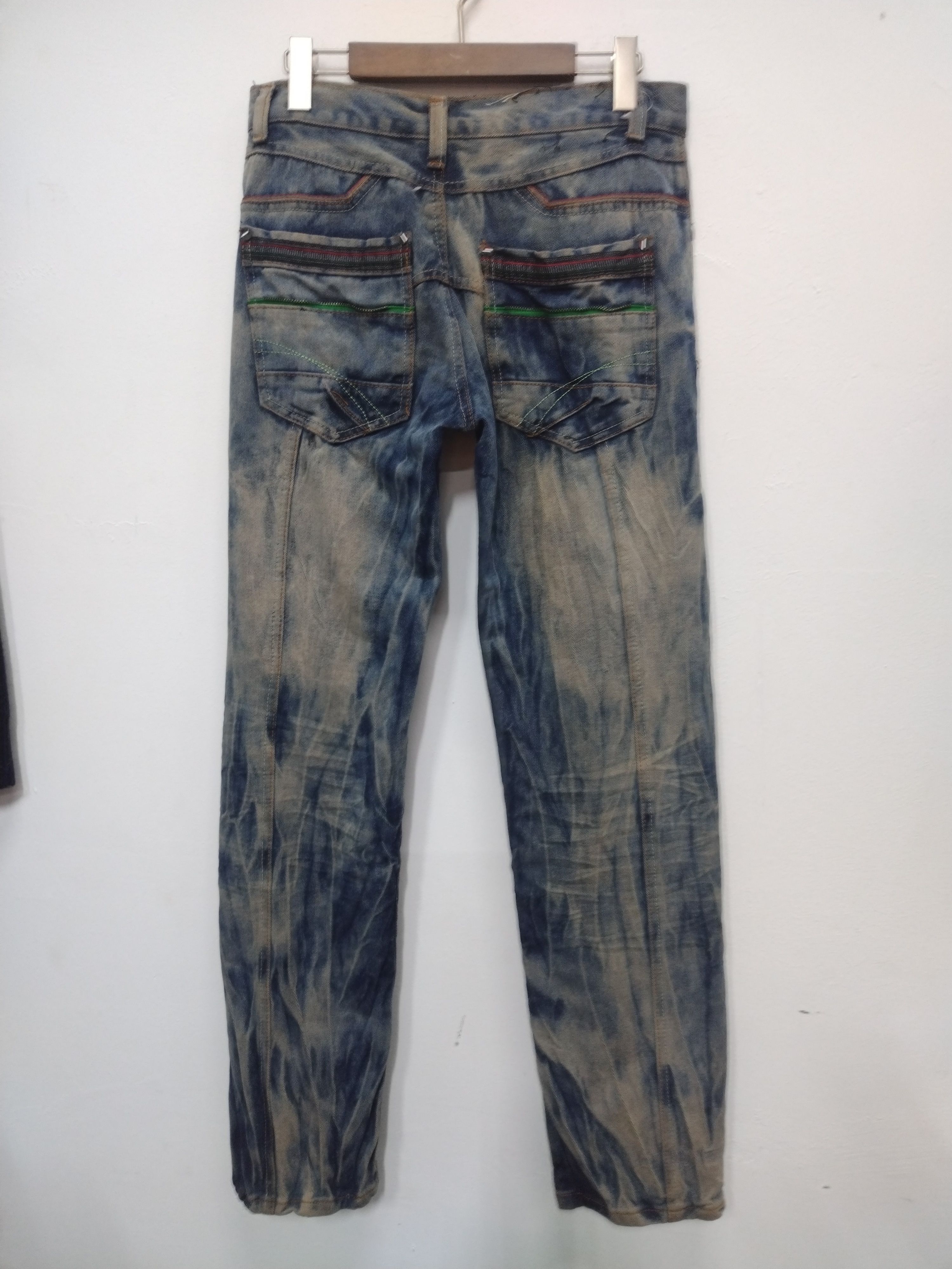 Seditionaries Crazy acid wash jeans Punk Goth Distressed Five Dime Jeans Size US 30 / EU 46 - 2 Thumbnail