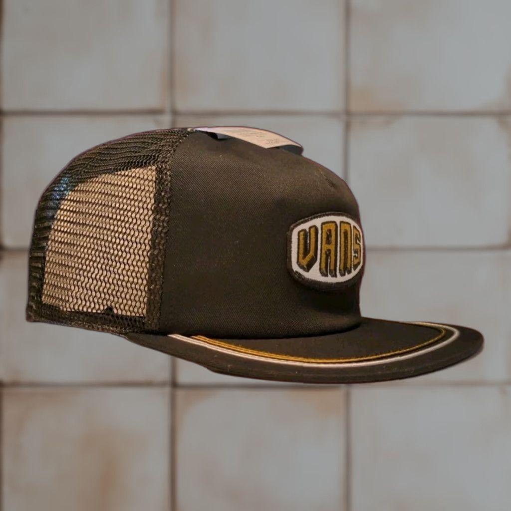 Vans VANS Hat Baseball Cap Off The Wall Rare Black Gold Mint Condition Adjustable One Size Men Size ONE SIZE - 1 Thumbnail