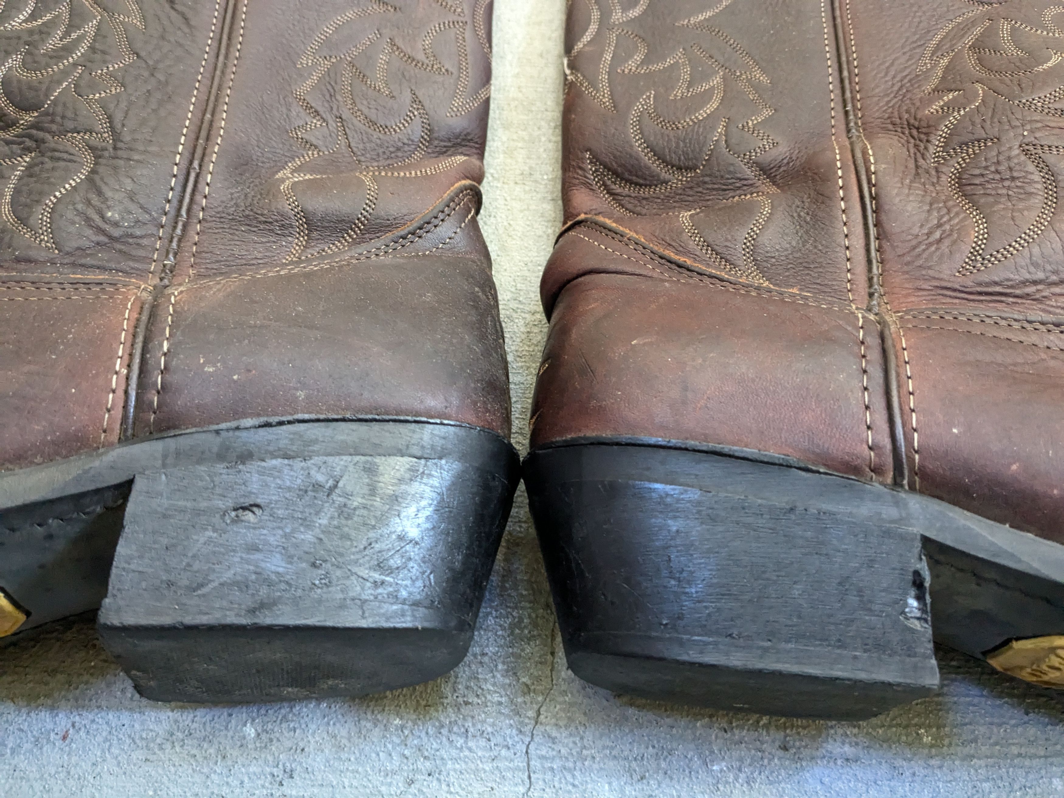 Genuine Leather Vintage Cowboy Boots 10.5 D Brown Leather Western Mexico Size US 10.5 / EU 43-44 - 4 Thumbnail