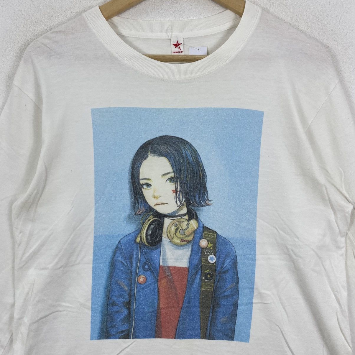 Japanese Brand Rockin’Star Anime Girl Graphic Long Sleeve Shirt White L Size US L / EU 52-54 / 3 - 4 Thumbnail