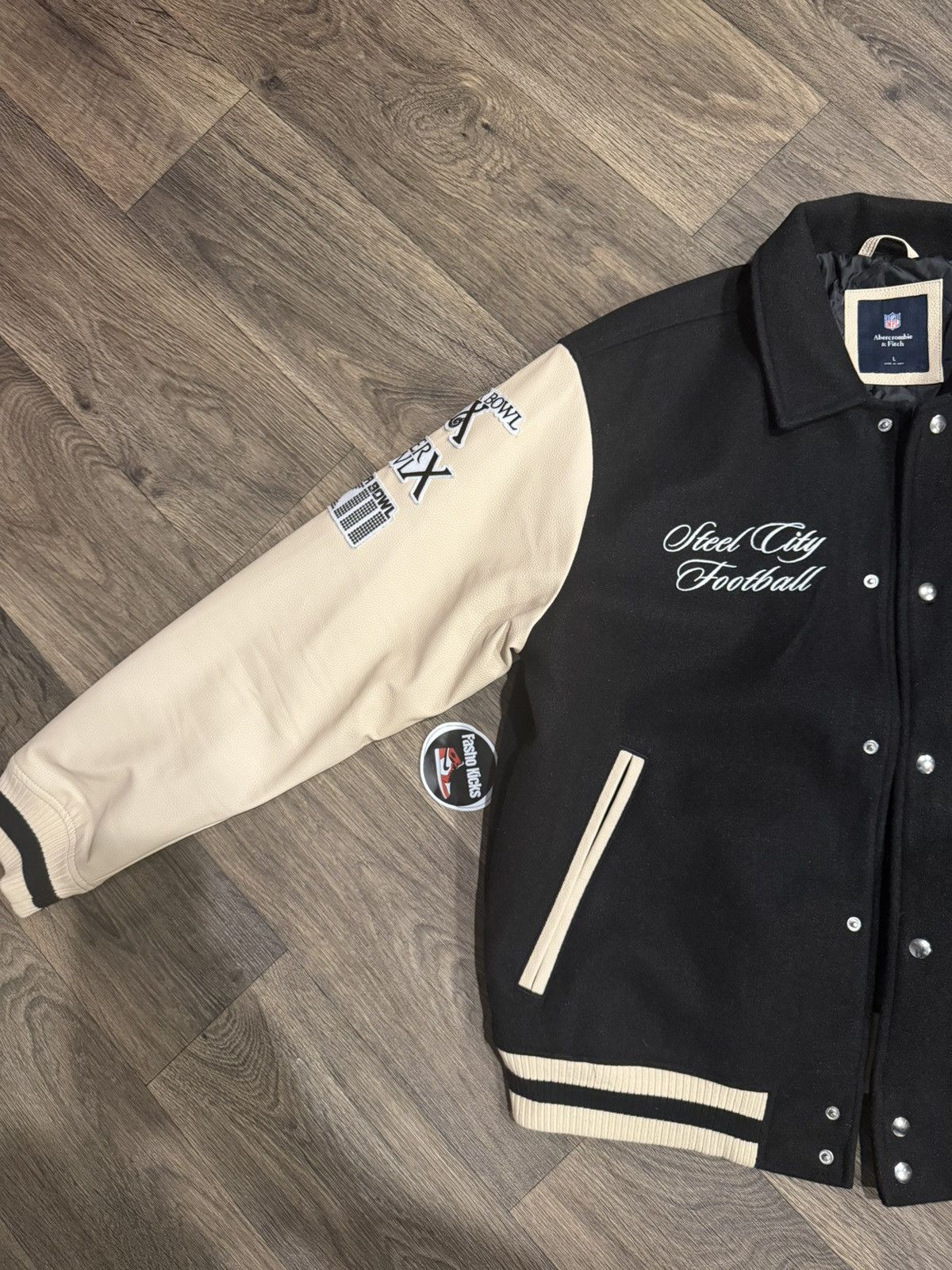 Abercrombie & Fitch Pittsburgh Steelers Varsity Bomber Jacket Size US L / EU 52-54 / 3 - 2 Thumbnail