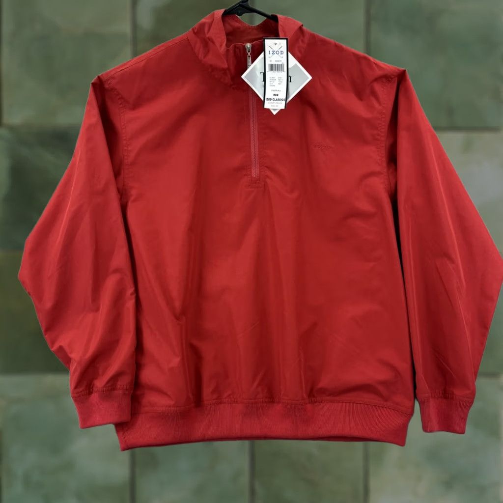 Izod VINTAGE IZOD Jacket Womens Red Windbreaker XS? (Original size M) - 90s Windbreaker Sport Pullover NWT Size M / US 6-8 / IT 42-44 - 1 Thumbnail