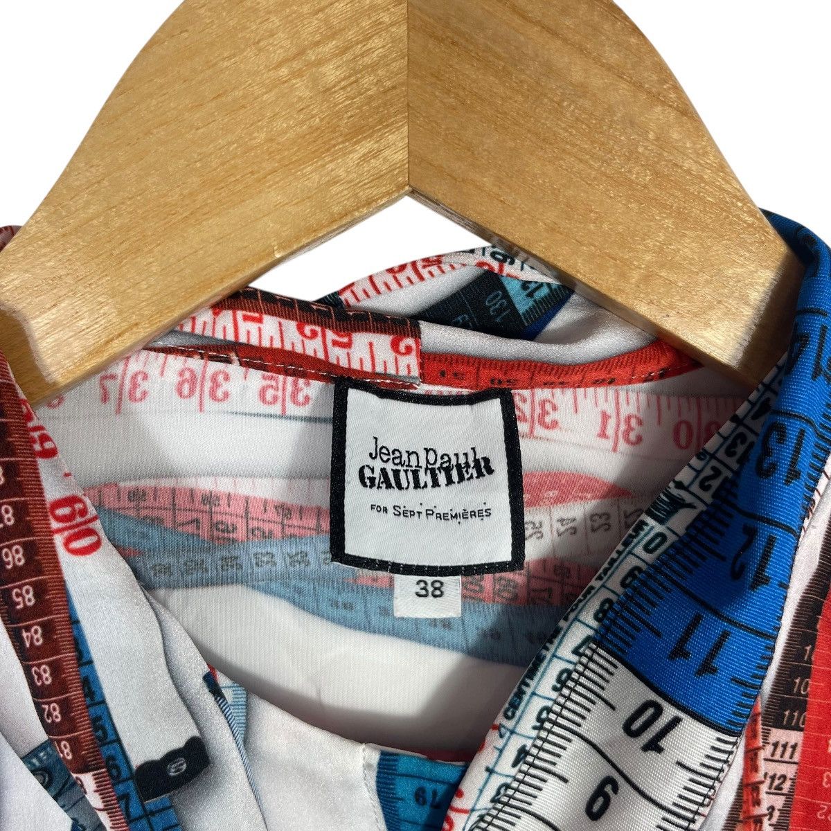 Jean Paul Gaultier Jean Paul Gaultier Tape Measure Print Blouse Bow Tie Top Size XS / US 0-2 / IT 36-38 - 3 Thumbnail
