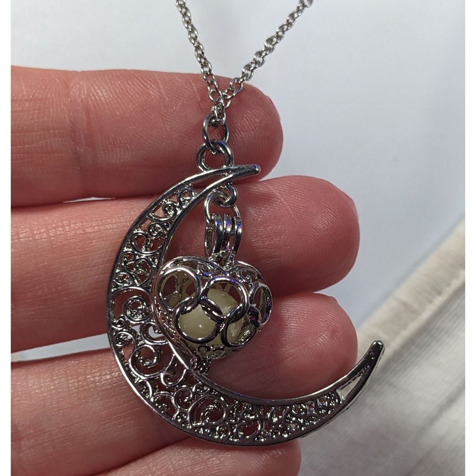 Other Mystical Moon And Star Silver Tone Filigree Necklace Size ONE SIZE - 9 Thumbnail