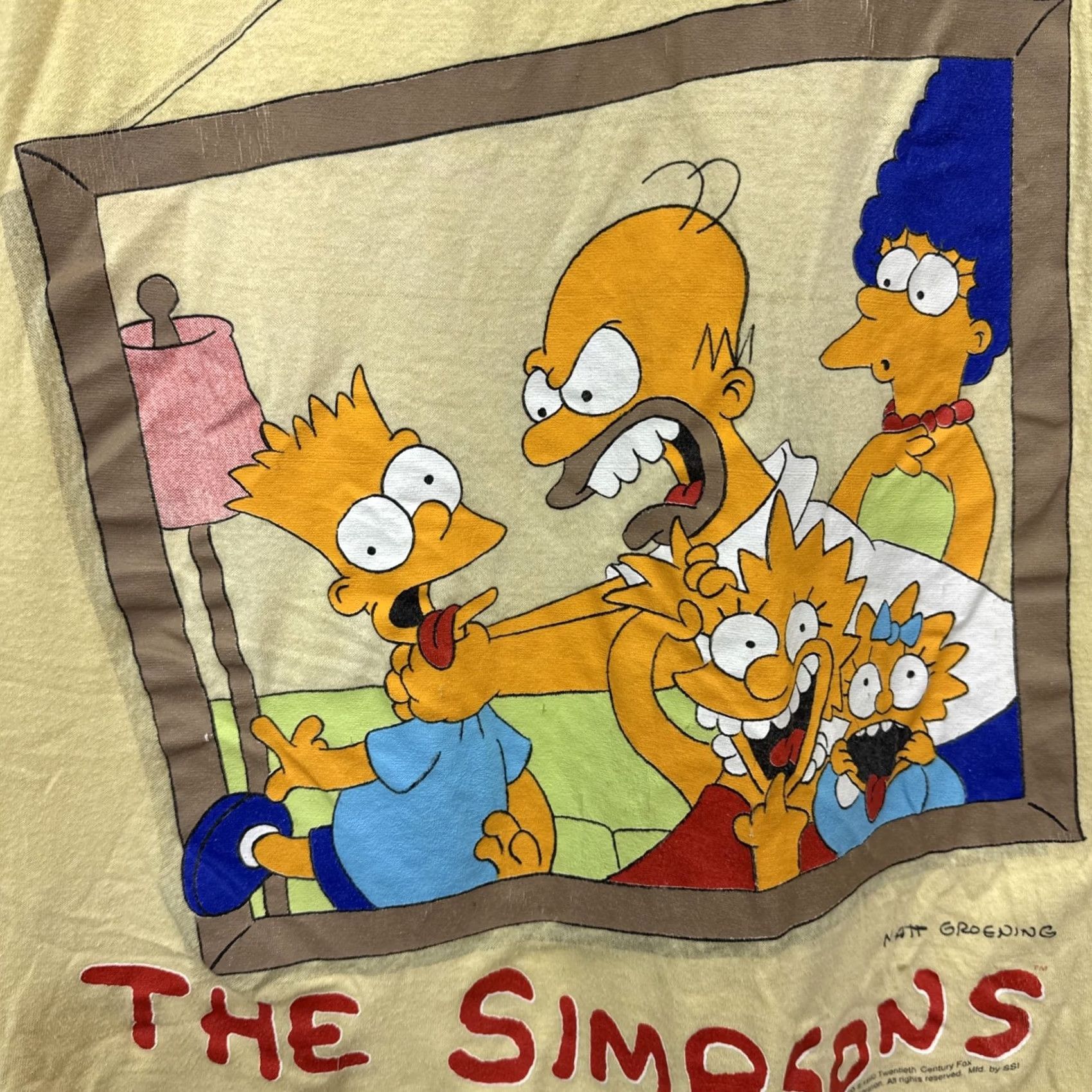 Vintage VINTAGE The Simpsons Family Portrait T-Shirt Mens L Yellow 90s Cartoon Graphic Print Bart Homer 1990s Rare Size US L / EU 52-54 / 3 - 2 Thumbnail
