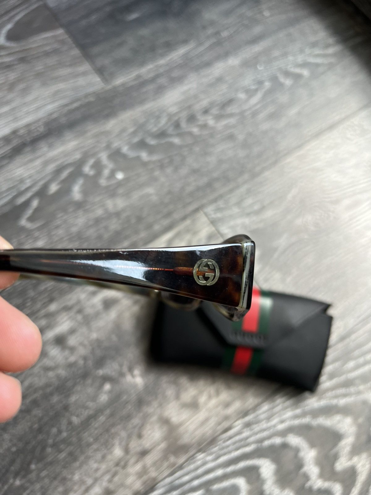 Gucci GUCCI GG Square Sunglasses Green Lenses GG2523/S Size ONE SIZE - 4 Thumbnail