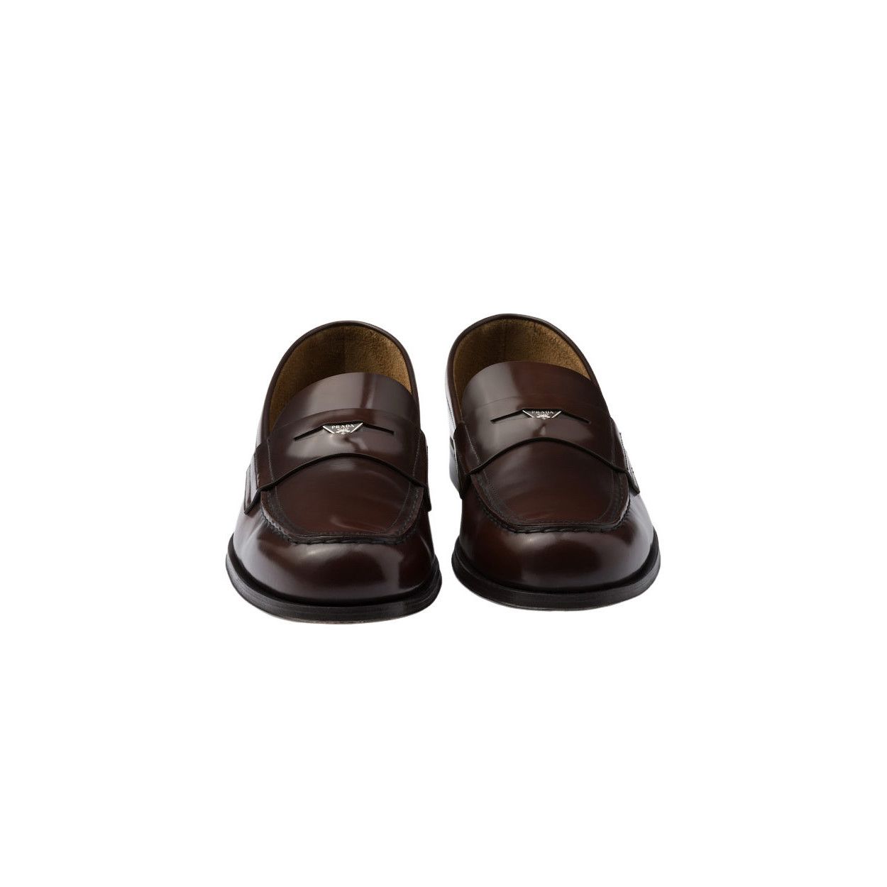 Prada PRADA Chocolate $1220 Sienna Brushed Leather Loafers New & A Size US 10.5 / EU 43-44 - 5 Thumbnail