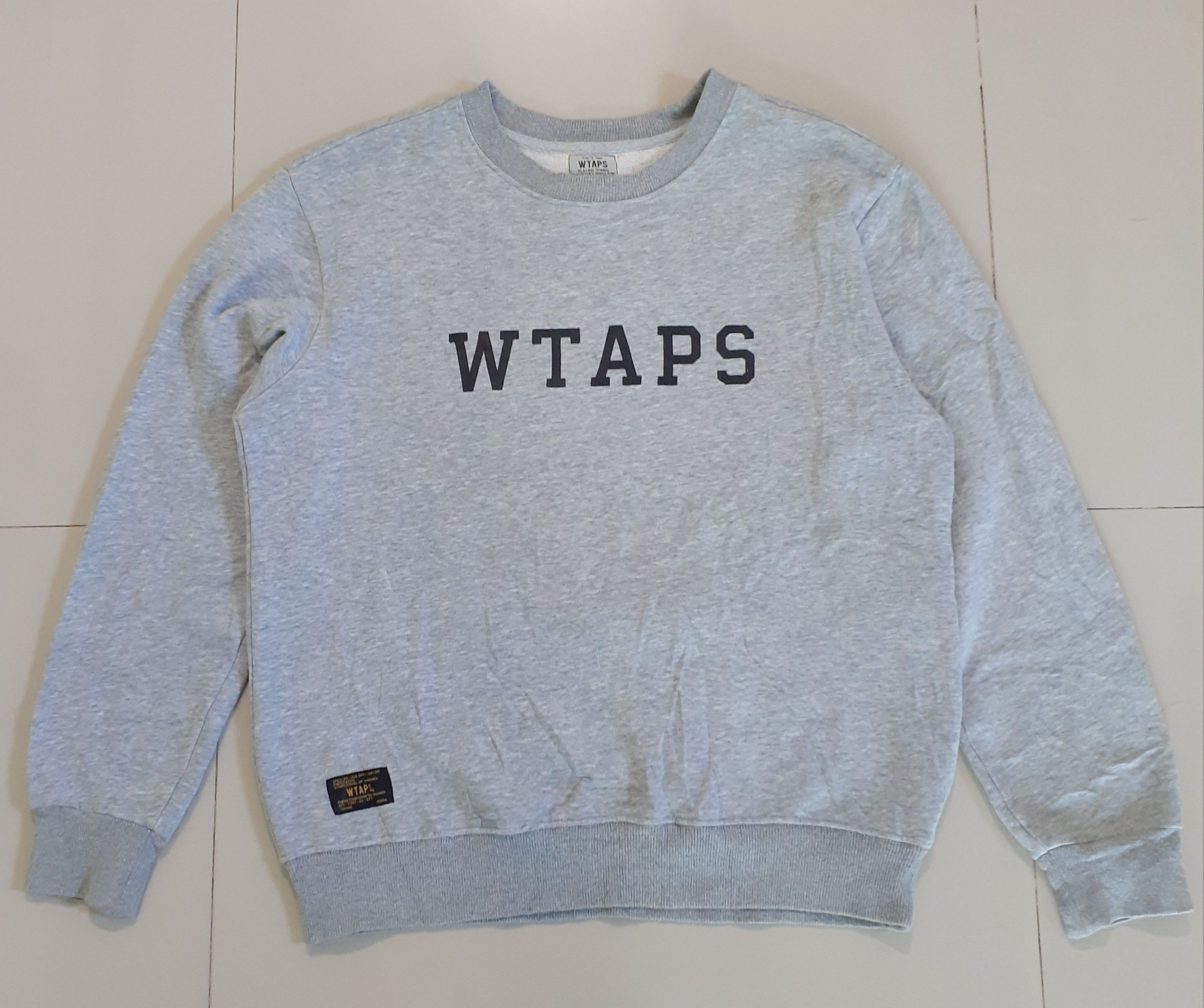 Japanese Brand × Streetwear × Wtaps WTAPS Grey Script Crewneck | Grailed