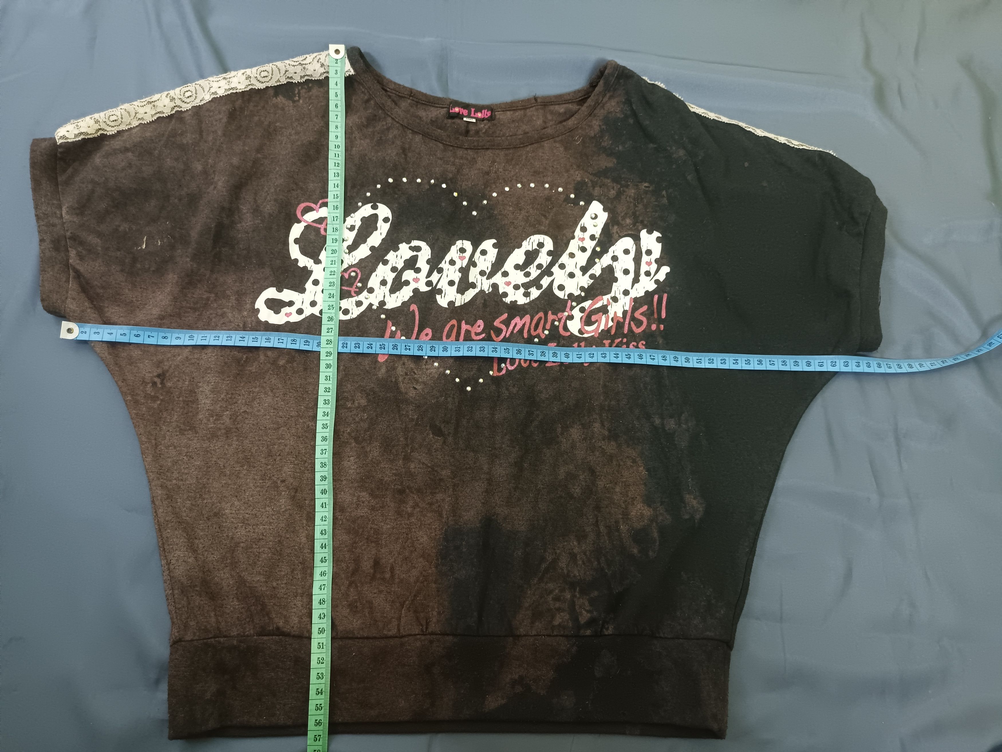 If Six Was Nine × Japanese Brand × Vintage ❤️LOVE LOLLY ❤️Tie Die Batwing Short T-Shirt Size L / US 10 / IT 46 - 9 Thumbnail