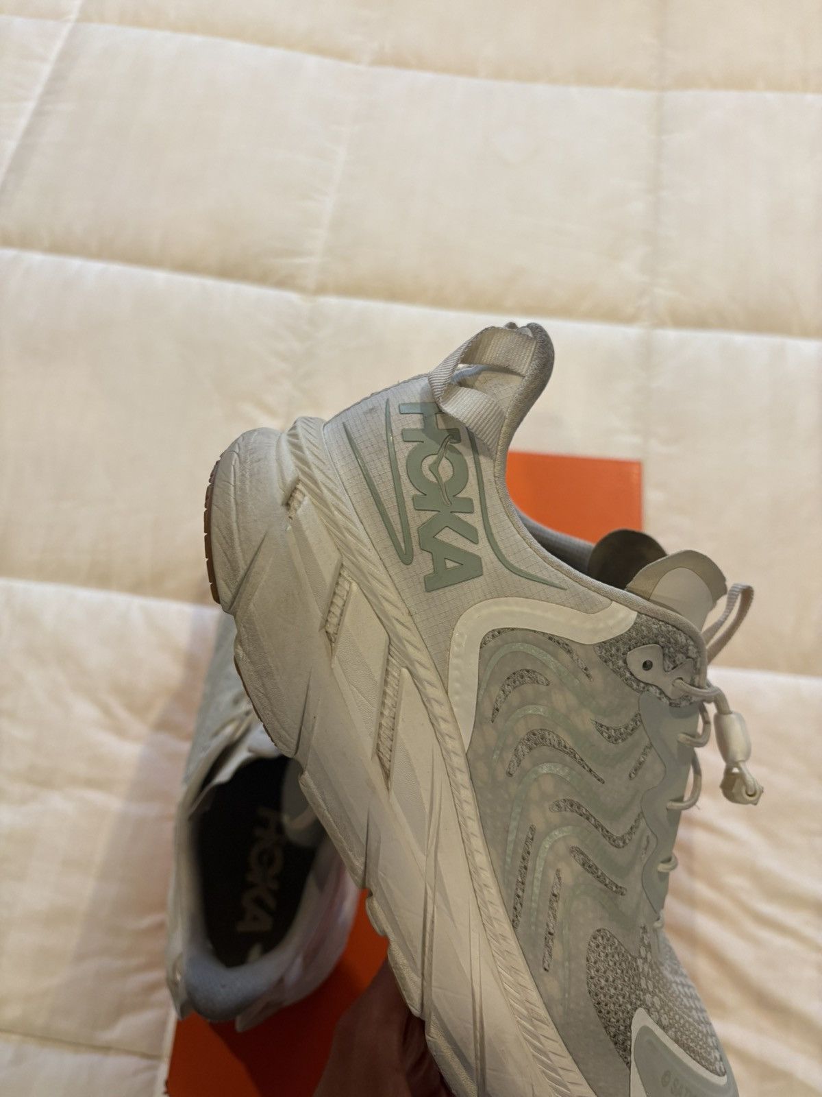 Hoka × Satisfy Satisfy Running Hoka One One Clifton LS Celadon Tint Size US 10 / EU 43 - 11 Thumbnail