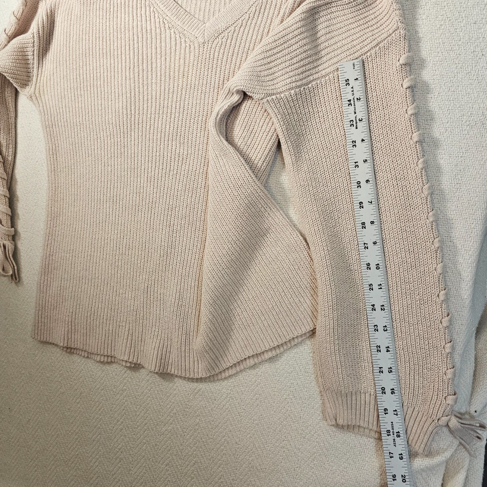 American Eagle Outfitters American Eagle Outfitters V-Neck Sweater Women’s Large Beige Casual Knit Pullover Long Sleeve Regular Fit 100% Cotton Shirt Women's Crewneck? Size L / US 10 / IT 46 - 7 Thumbnail