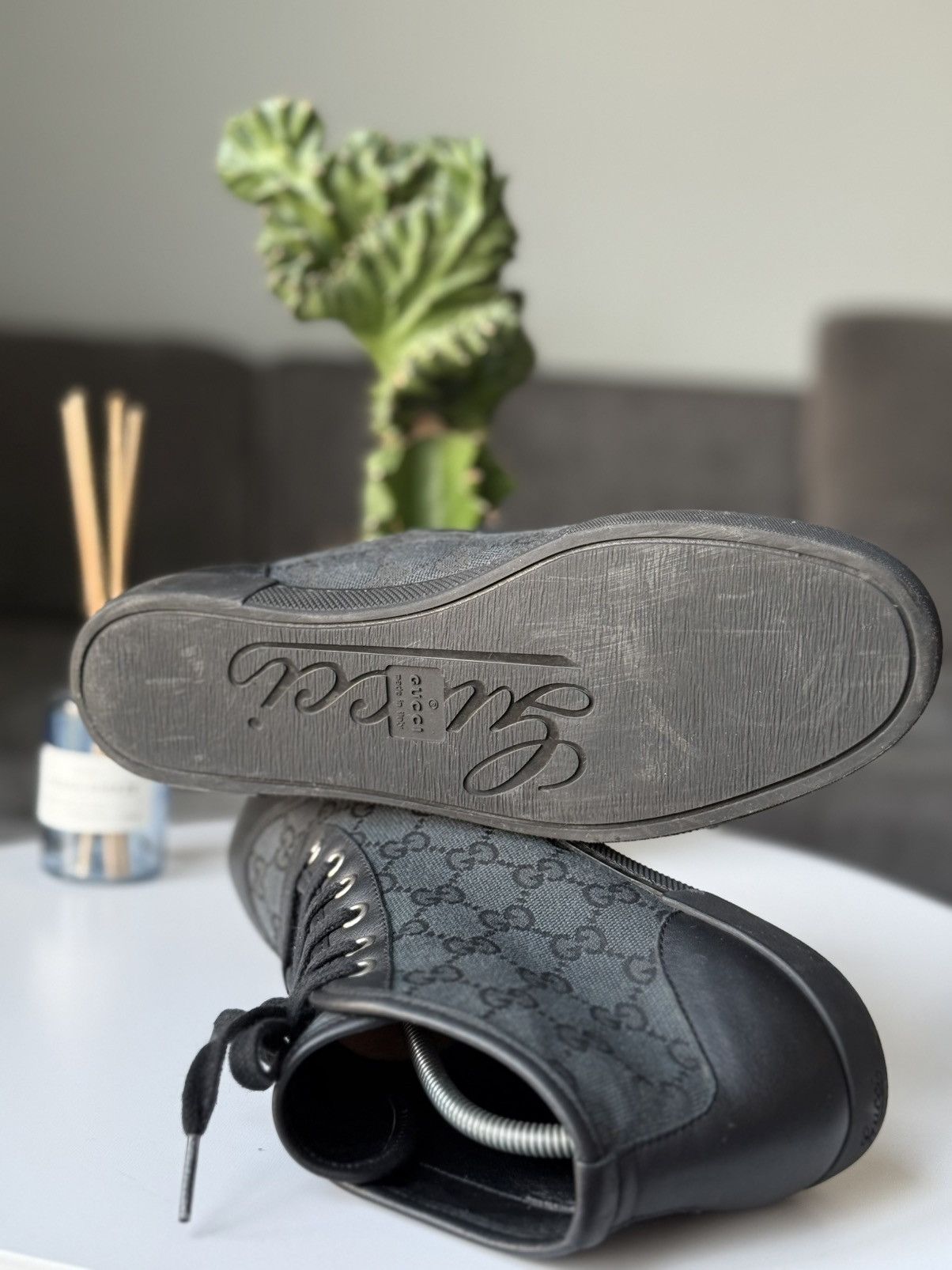 Gucci Gucci GG Monogram Sneaker High-Top Wmns Size US 8.5 / IT 38.5 - 12 Thumbnail