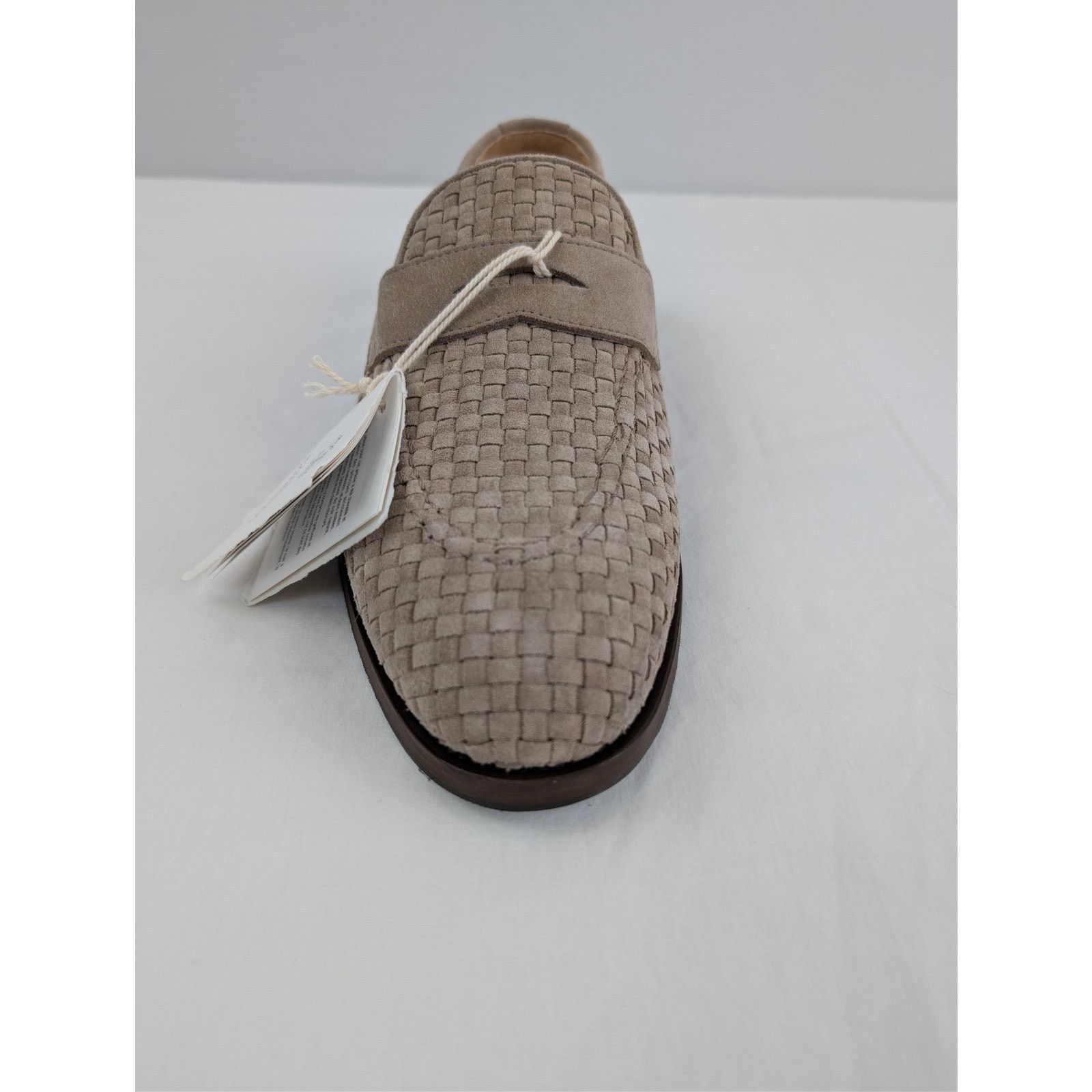 Brunello Cucinelli o1rshd1 Q:2 / Woven Suede Penny Loafers Shoe Boots in Beige Size US 9 / EU 42 - 14 Thumbnail