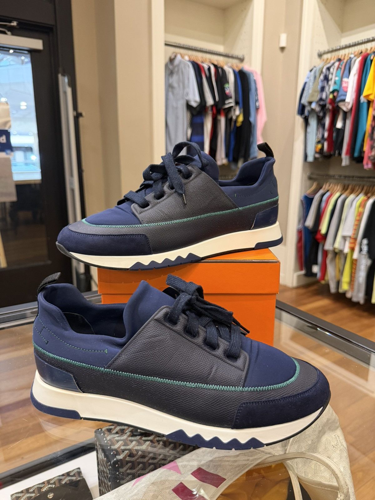 Hermes Hermes Stadium Sneakers -Navy Size US 10 / EU 43 - 1 Thumbnail