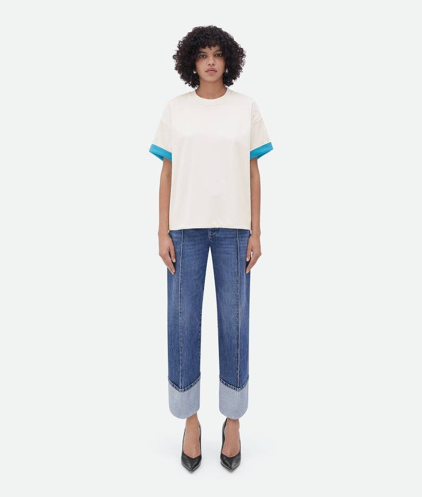 Bottega Veneta o1loc1c0824 702429 Double Layered Cotton Jersey T-Shirt Size S / US 4 / IT 40 - 1 Thumbnail