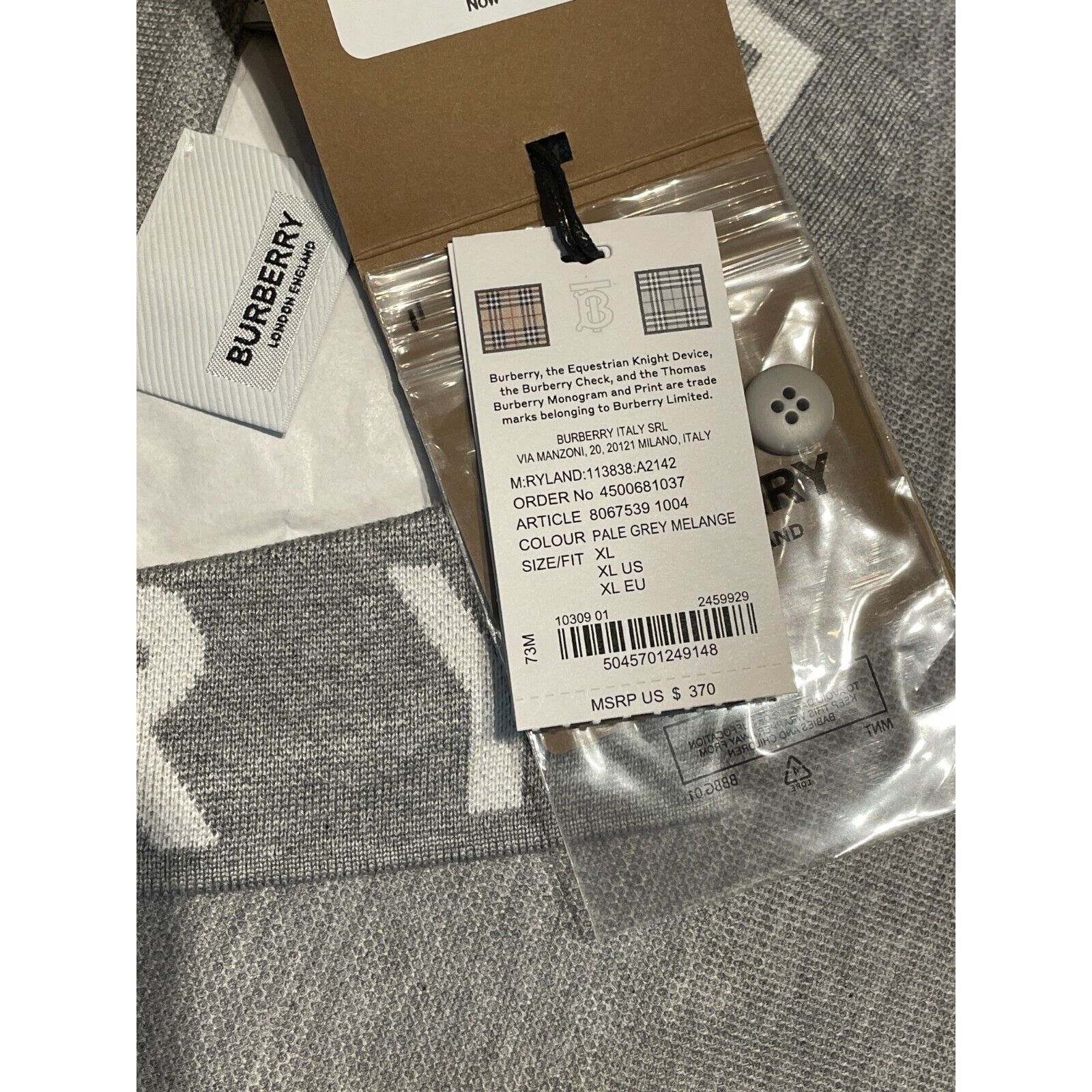 Burberry BURBERRY RYLAN GRAY COTTON COLLAR LOGO SHORT SLEEVE SHIRT XL Size US XL / EU 56 / 4 - 13 Thumbnail