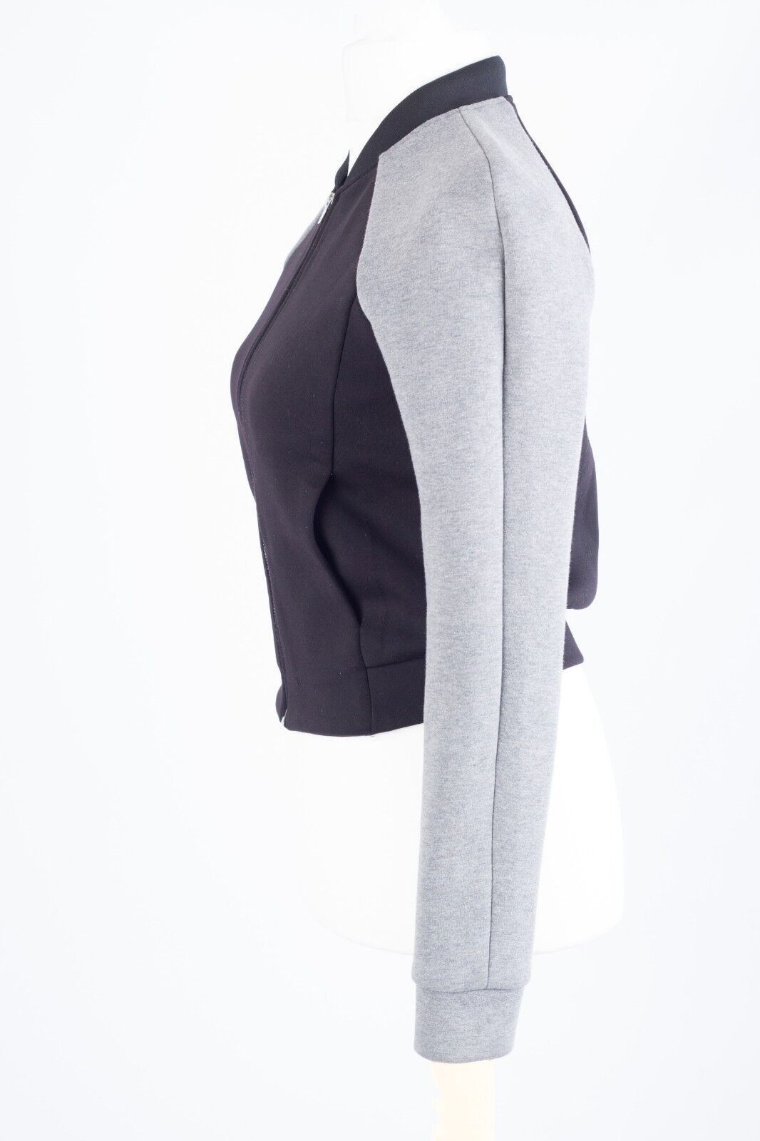 Alexander Wang × T by Alexander Wang T Alexander WANG Women's Bomber, Gray Sleeve, Black Body Size S / US 4 / IT 40 - 3 Thumbnail