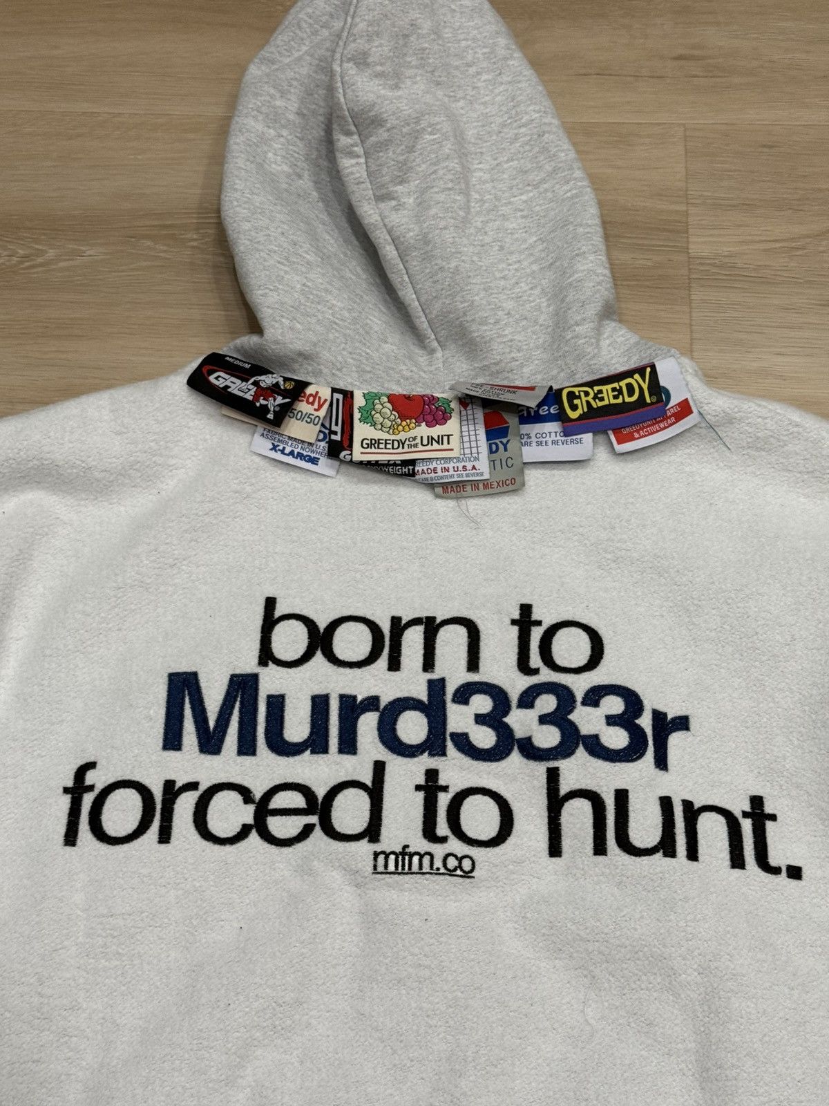 Greedy Unit × murd333r.fm Murd333r.fm Greedy Unit Inside Out Multi Tag Hoodie Size US XL / EU 56 / 4 - 8 Thumbnail
