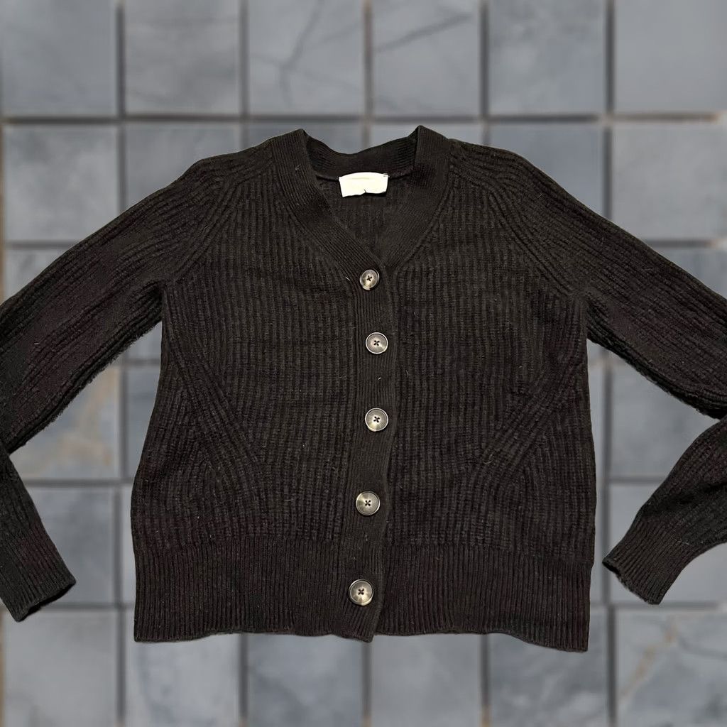 Everlane Everlane Cardigan Sweater Womens XS Wool Button Chunky Black XS Womens Cardigan Sweater Size XS / US 0-2 / IT 36-38 - 1 Thumbnail