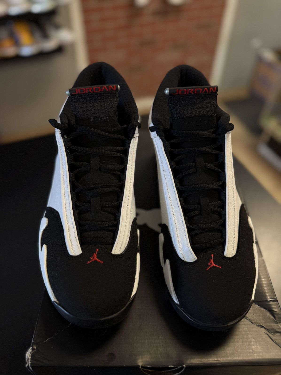 Jordan Brand × Nike Jordan 14 Black Toe 2014 (487471-102) Size 10.5 Size US 10.5 / EU 43-44 - 11 Thumbnail