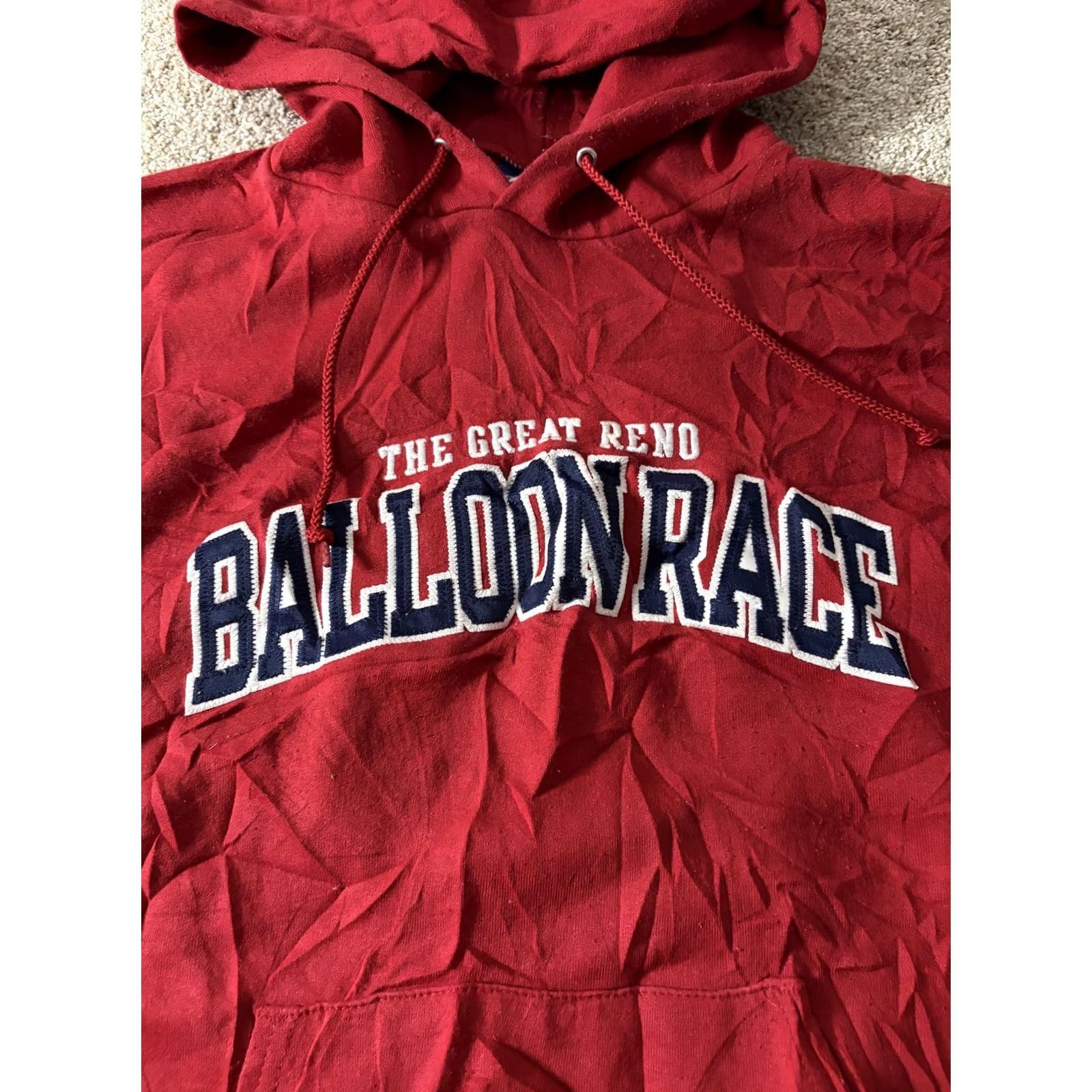Champion VINTAGE Champion Hoodie Mens M Red The Great Reno Balloon Race Pullover Sweatshirt Size US M / EU 48-50 / 2 - 4 Thumbnail