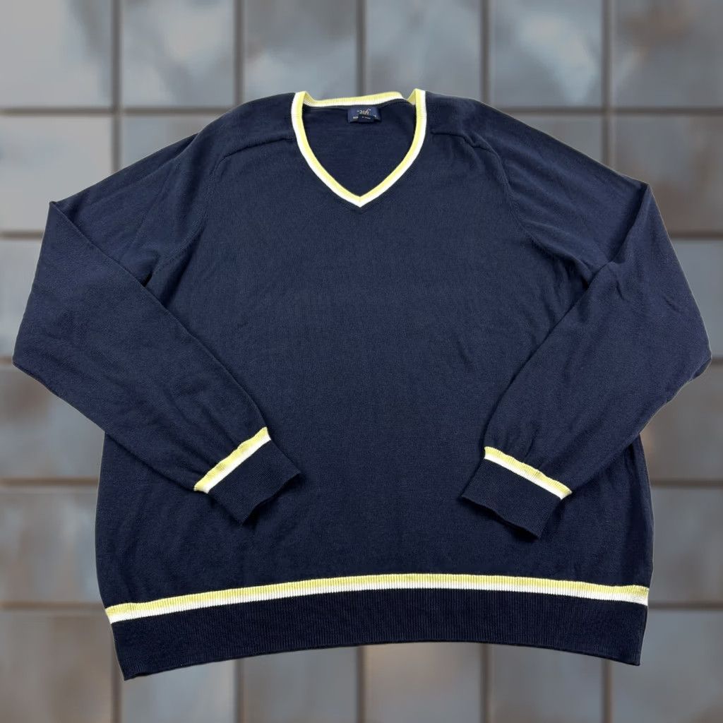 Brooks Brothers Brooks Brothers Sweater Mens XL Blue V-Neck Pullover Stretch Preppy Tennis Casual Regular Shirt Size US XL / EU 56 / 4 - 1 Thumbnail