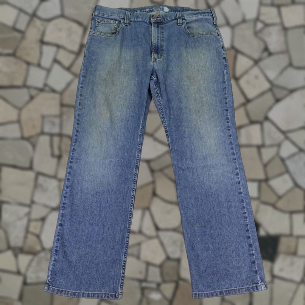 Carhartt Carhartt Jeans Mens 38x30 Blue Denim Relaxed Fit Rugged Flex Straight Work Trousers Jeans Men Blue Denim 90s? Size US 36 / EU 52 - 1 Thumbnail
