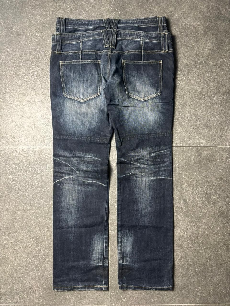 PPFM Double Waist Leather Pocket Claw Marks Jeans Size US 32 / EU 48 - 9 Thumbnail