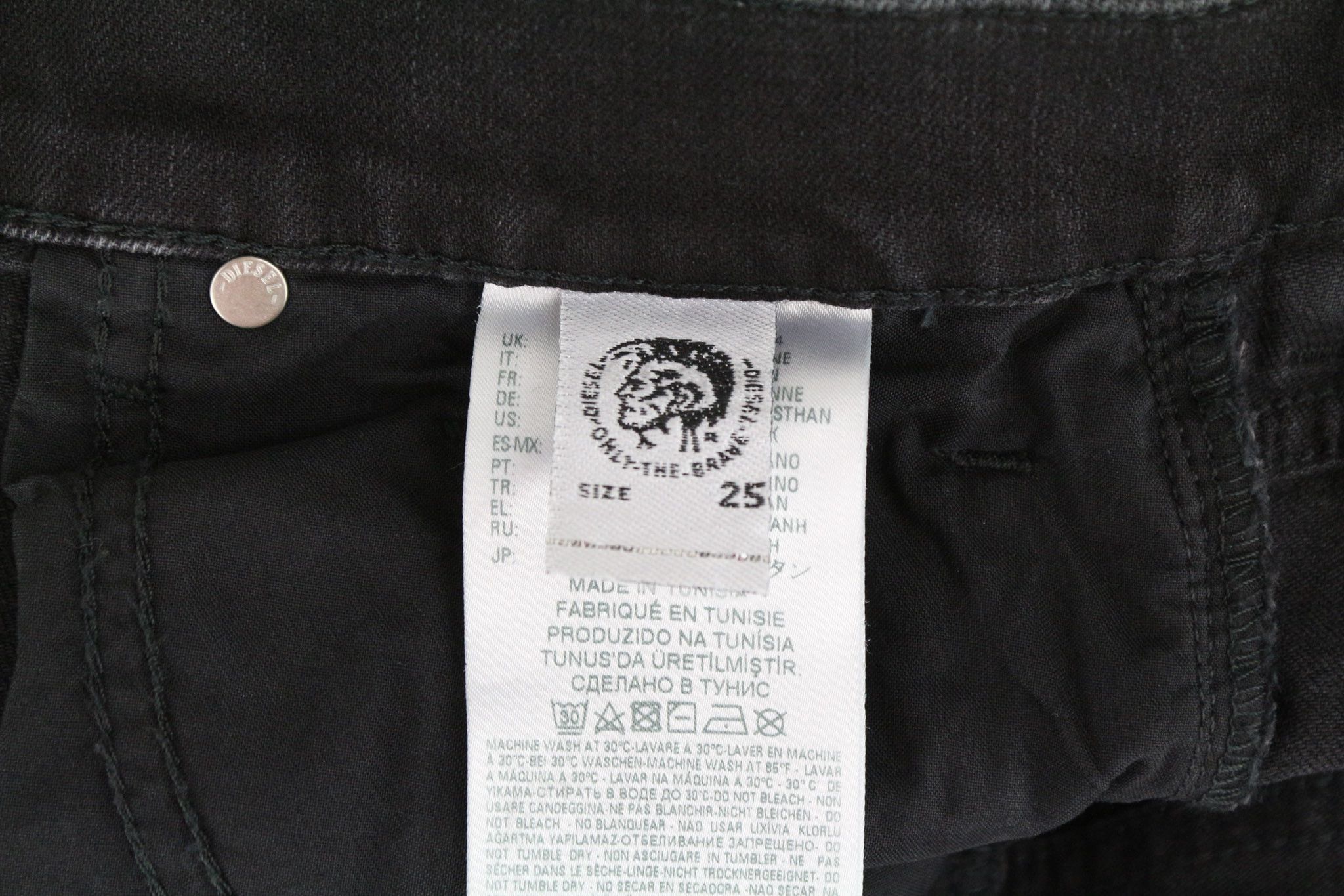 Diesel ARYEL 069BG W25/L30 Black Stretch Jeans 70631 Size 25" / US 0 / IT 36 - 7 Thumbnail
