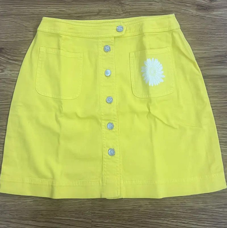 Kenzo KENZO Yellow Cotton Mini Skirt for Women 0089 Size 24" / US 00 / IT 34 - 1 Thumbnail