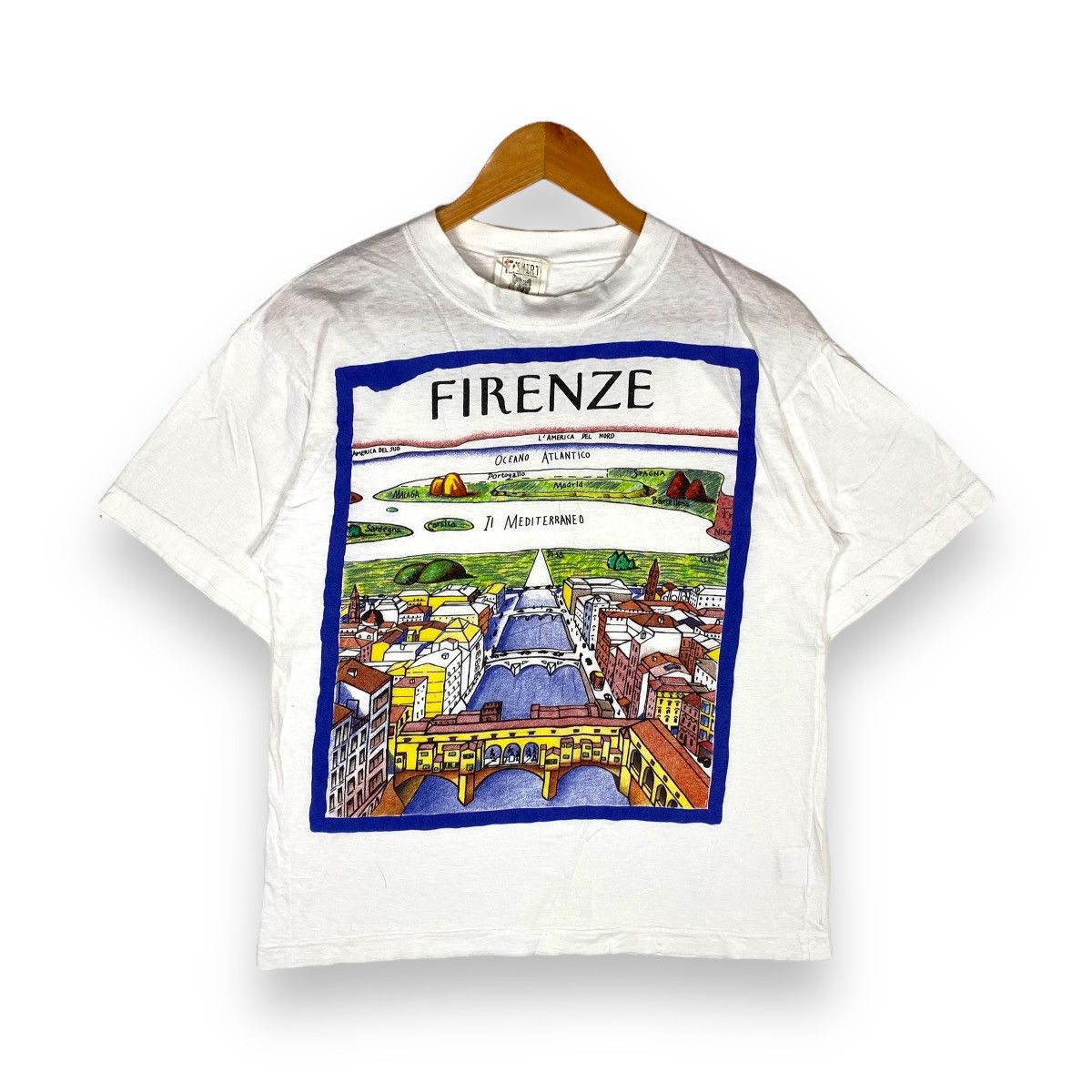 image of Vintage 80's Art Of Firenze City Tee in White, Men's (Size Medium)