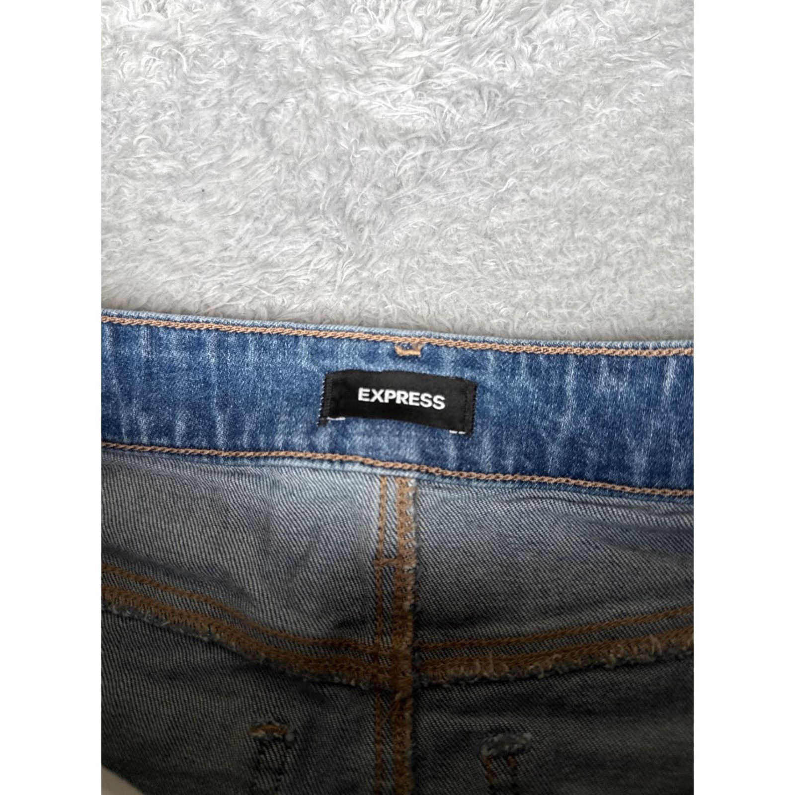 Express Express Jeans Womens 4S Blue 90s Ankle Boot Mid Rise Distressed Raw Hem Jeans Size 27" / US 4 / IT 40 - 6 Thumbnail
