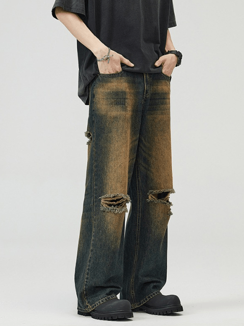 Japanese Brand American high street cleanfit distressed washed ripped jeans Size US 32 / EU 48 - 2 Thumbnail