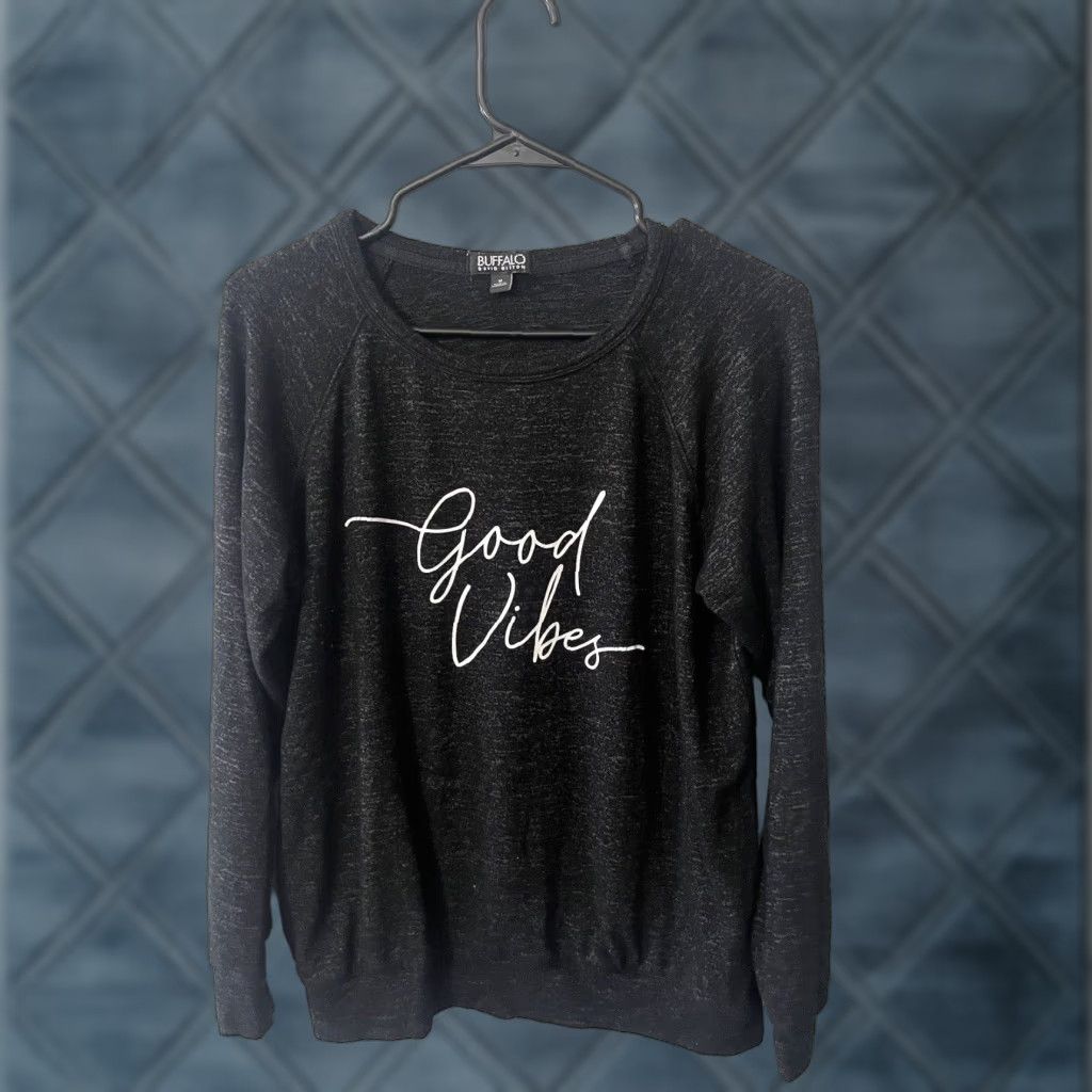 Buffalo David Bitton Buffalo David Bitton Women's Blouse Pullover Round Neck Long Sleeve Black M Size Size M / US 6-8 / IT 42-44 - 1 Thumbnail