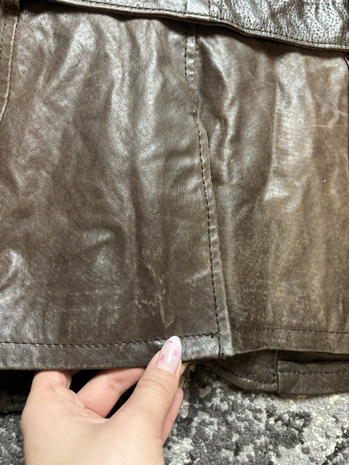 New Look × Vintage Y2K New Look Inspire Vintage Leather Brown Biker Jacket Size XXL / US 16-18 / IT 52-54 - 10 Thumbnail